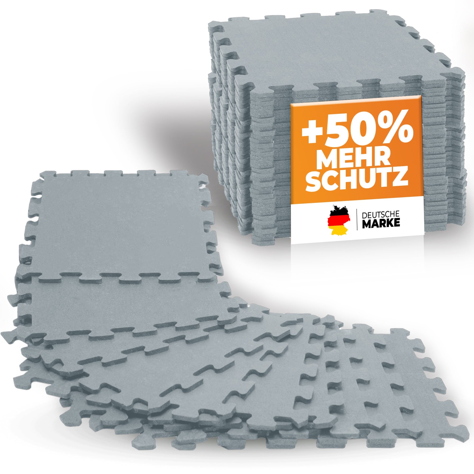 Bodenschutzmatte in Farbe (Fitness Puzzlematte) – Hellgrau 1 x 8 Stück (8 Stück) (B‑Ware) - - Outlet von NEOLYMP | Fitnessequipment und Sportartikel
