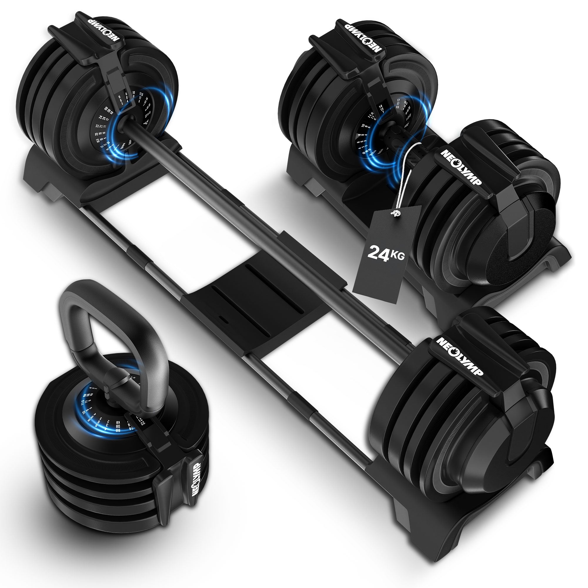 3-in-1 Hantelset zum Verstellen 24kg - - Hantel von NEOLYMP | Fitnessequipment und Sportartikel