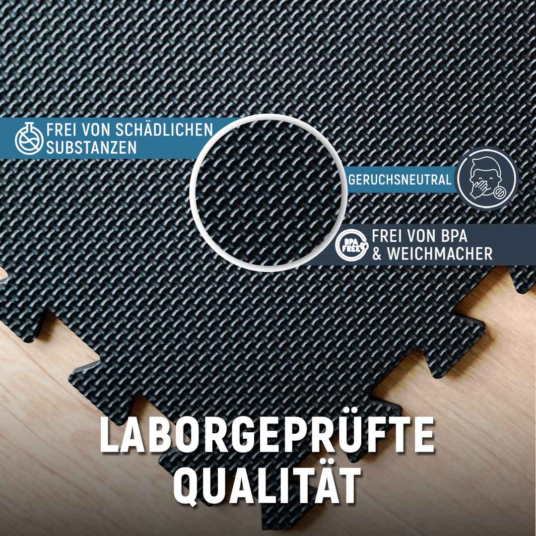 Puzzlematten aus Schaumstoff (Sportsboden, Fitnessunterlage) (Schwarz) - - Bodenschutz von NEOLYMP | Fitnessequipment und Sportartikel