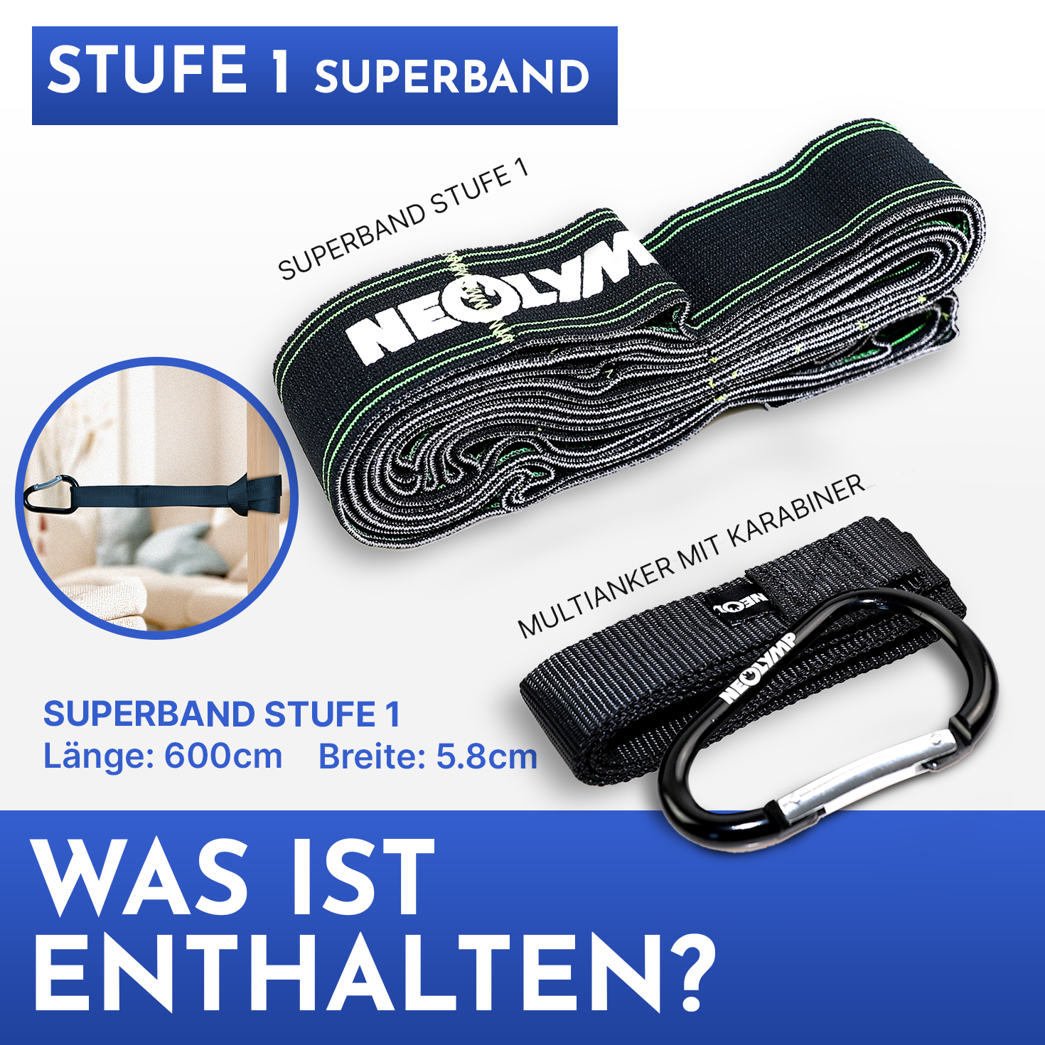 Superband mit Multianker - - Fitnessbänder von NEOLYMP | Fitnessequipment und Sportartikel