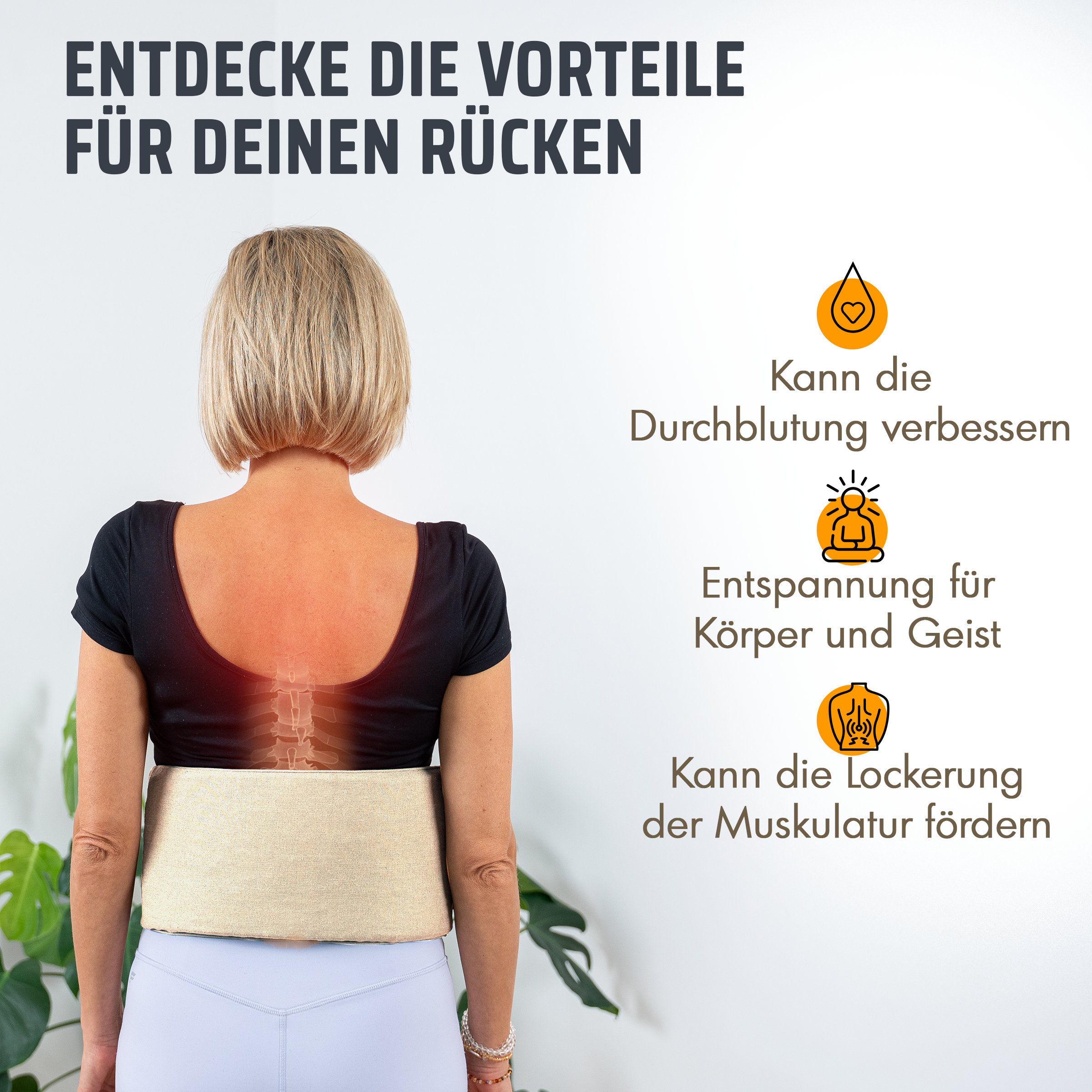 Akupressur Lendengürtel – Grau-Anthrazit (B‑Ware) - - Outlet von NEOLYMP | Fitnessequipment und Sportartikel