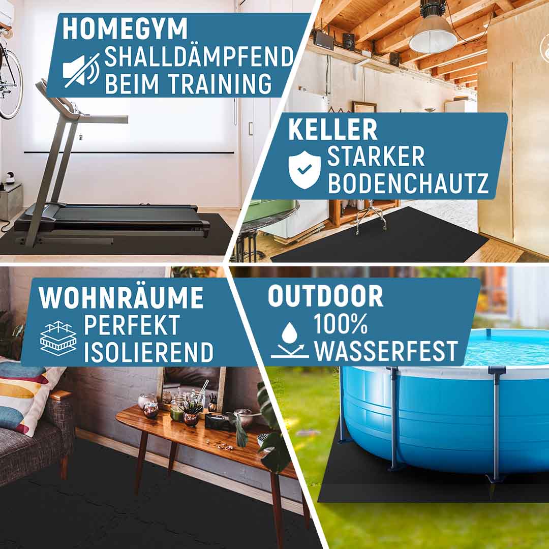Puzzlematten aus Schaumstoff (Sportsboden, Fitnessunterlage) (Schwarz) - - Bodenschutz von NEOLYMP | Fitnessequipment und Sportartikel