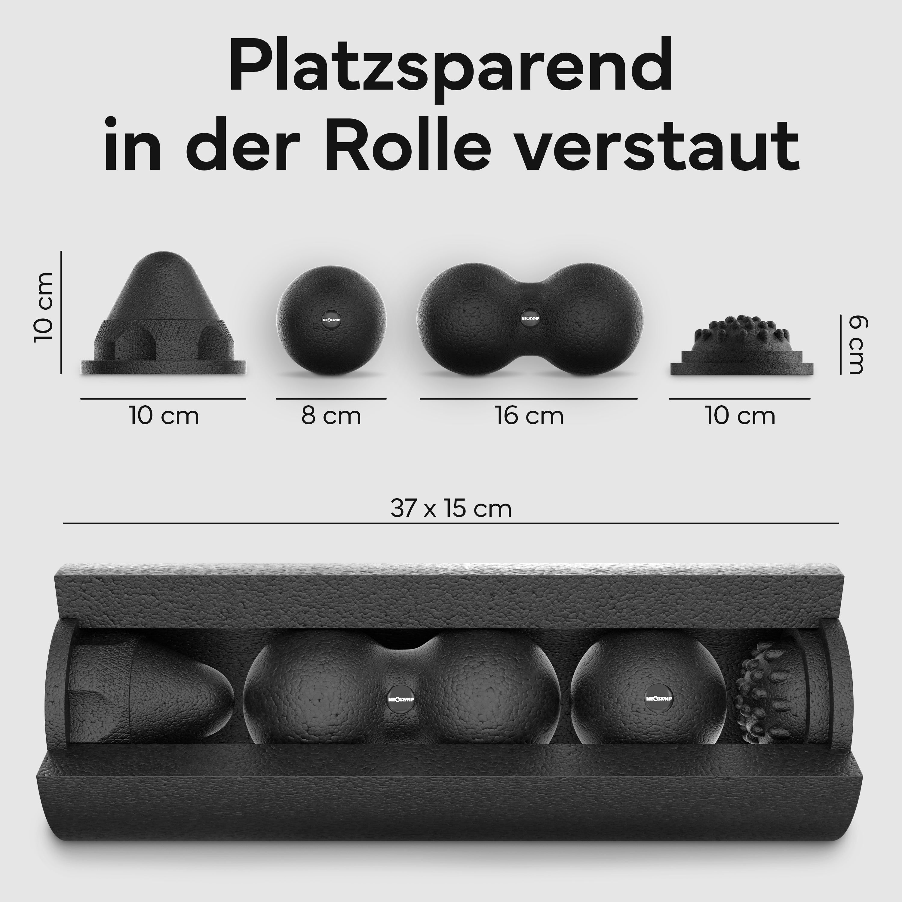 5-teiliges Faszienrollen Set - - Recovery & Akupressur von NEOLYMP | Fitnessequipment und Sportartikel