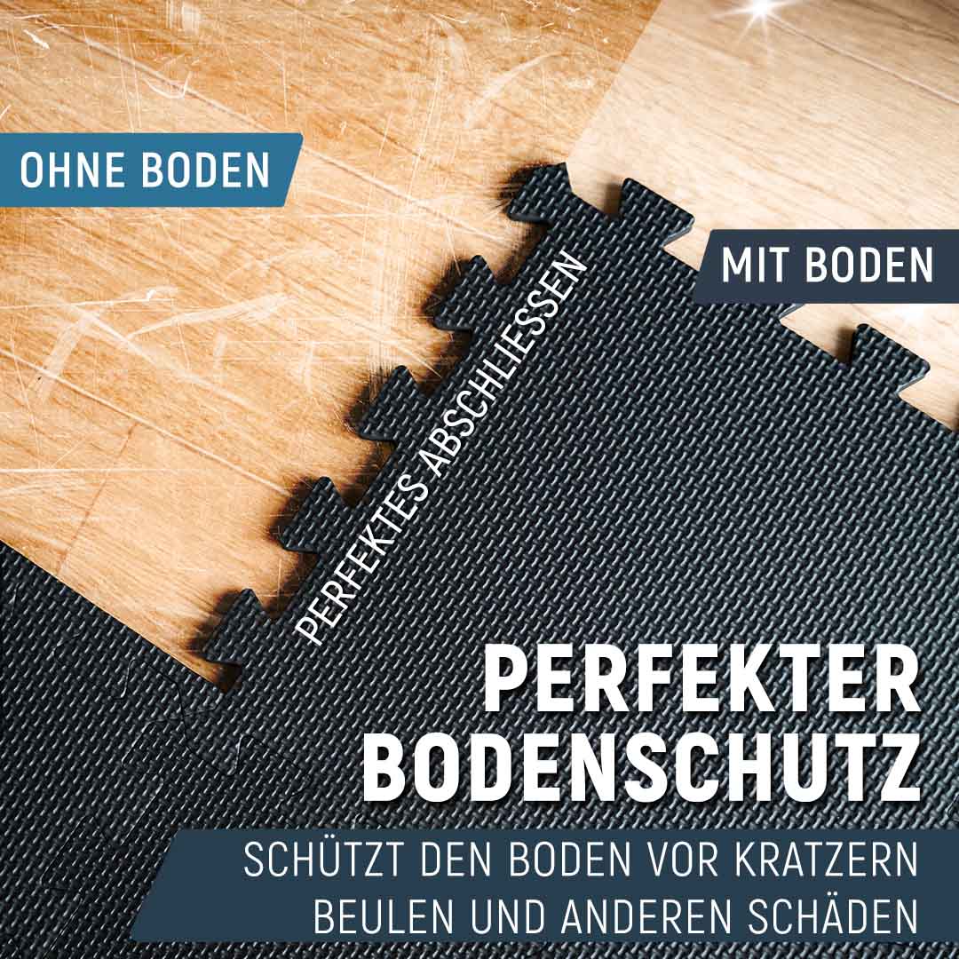 Puzzlematten aus Schaumstoff (Sportsboden, Fitnessunterlage) (Schwarz) - - Bodenschutz von NEOLYMP | Fitnessequipment und Sportartikel