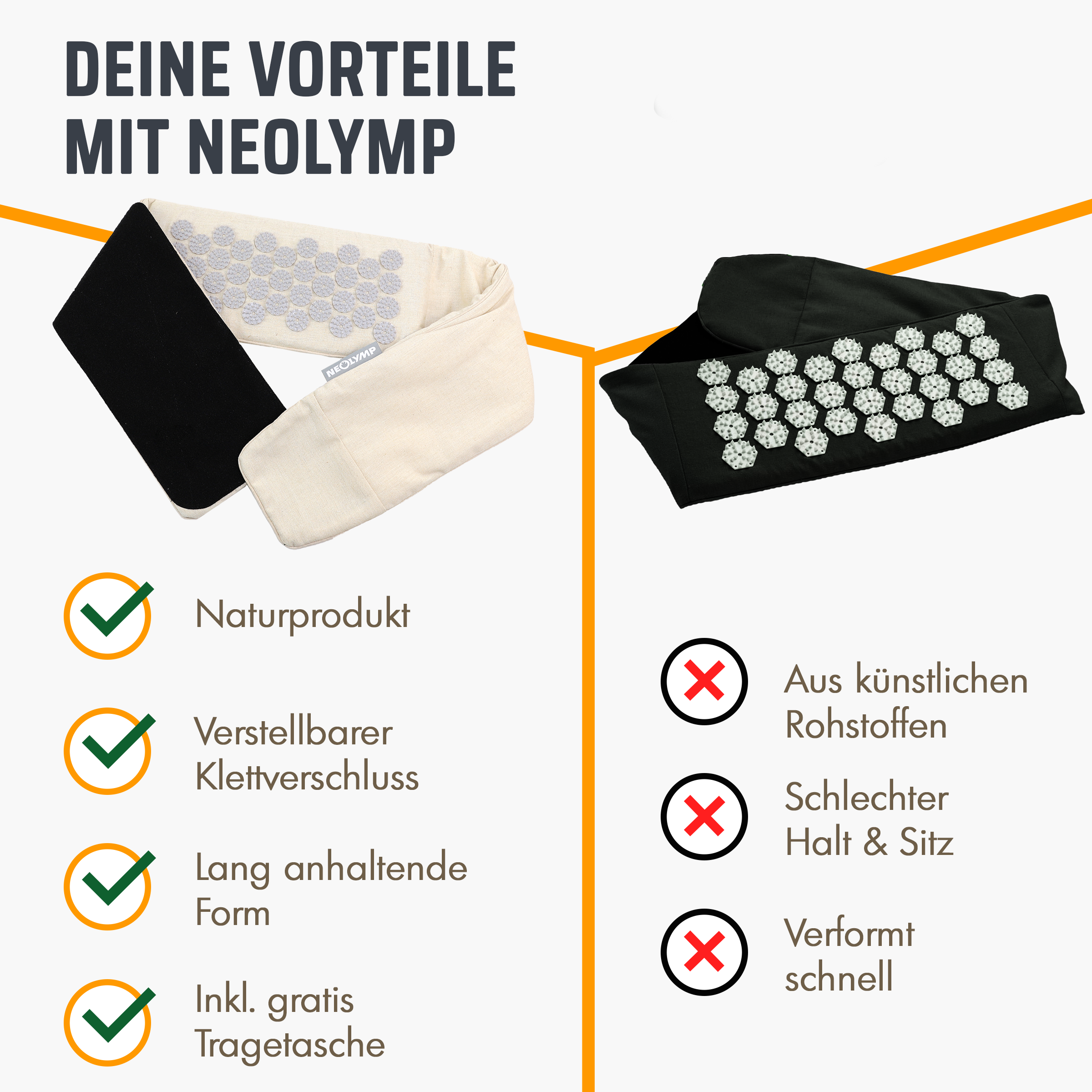 Akupressur Lendengürtel – Grau-Anthrazit (B‑Ware) - - Outlet von NEOLYMP | Fitnessequipment und Sportartikel