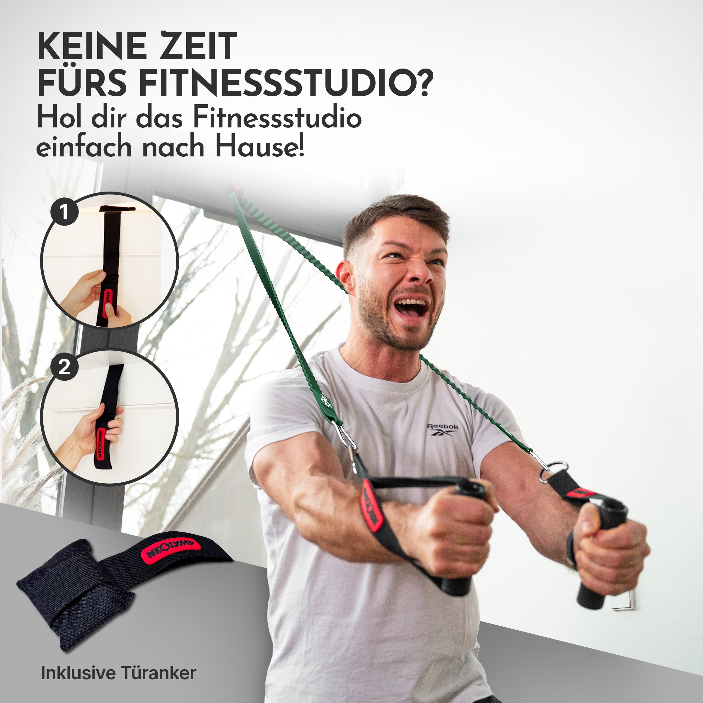 Tube Bands Set inkl. Zubehör - - Fitnessbänder von NEOLYMP | Fitnessequipment und Sportartikel