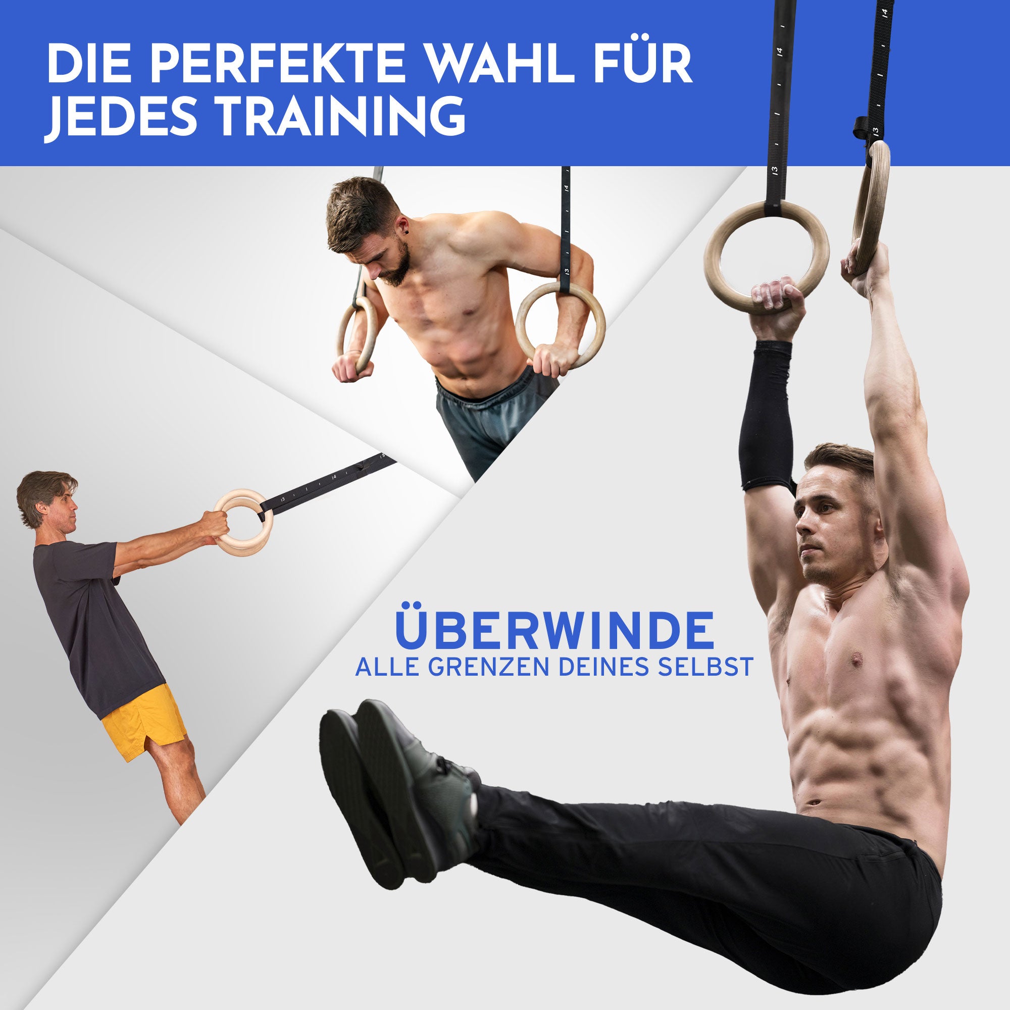 Turnringe aus Holz - 2er Set inkl. Türanker - - Sportgerät von NEOLYMP | Fitnessequipment und Sportartikel