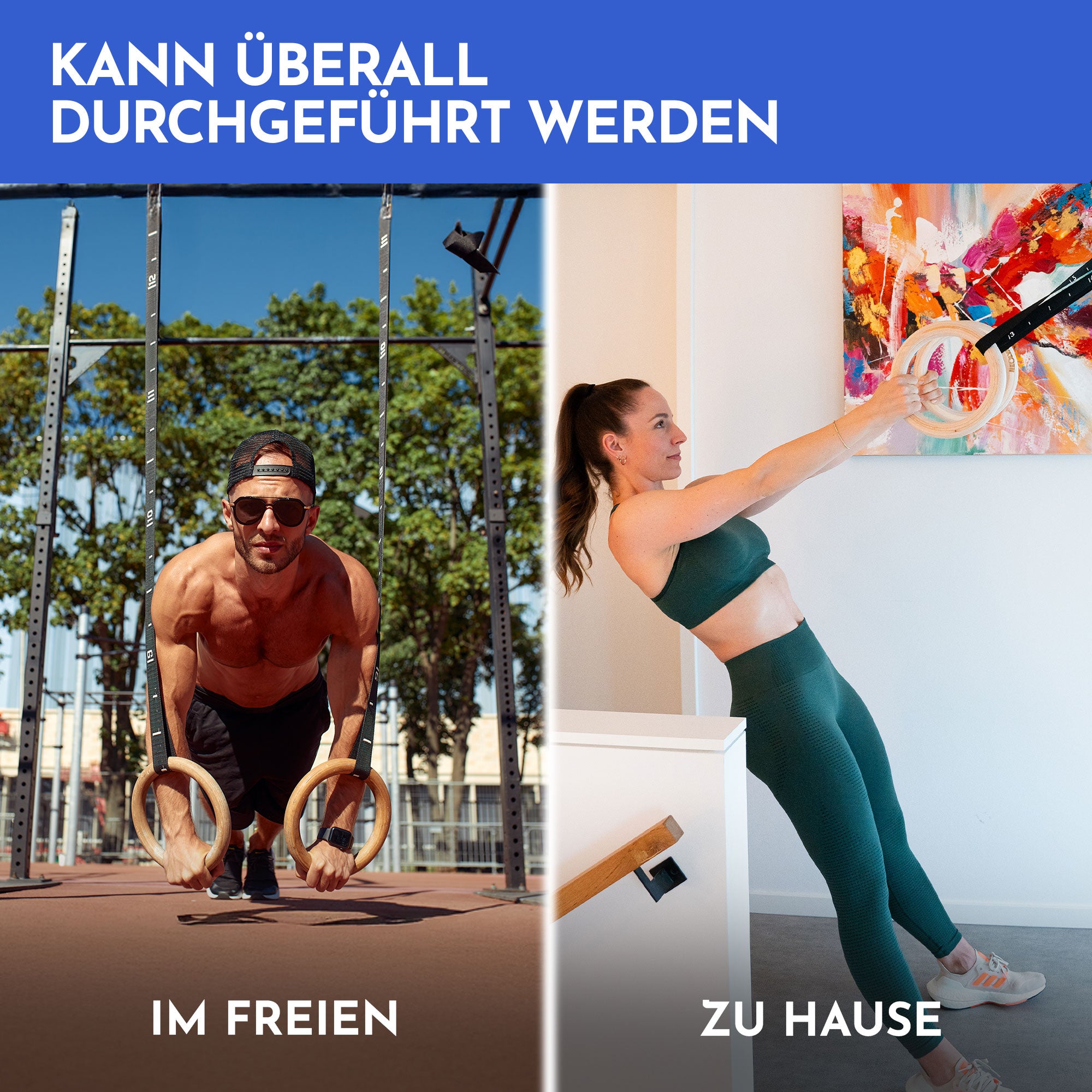 Turnringe aus Holz - 2er Set inkl. Türanker - - Sportgerät von NEOLYMP | Fitnessequipment und Sportartikel