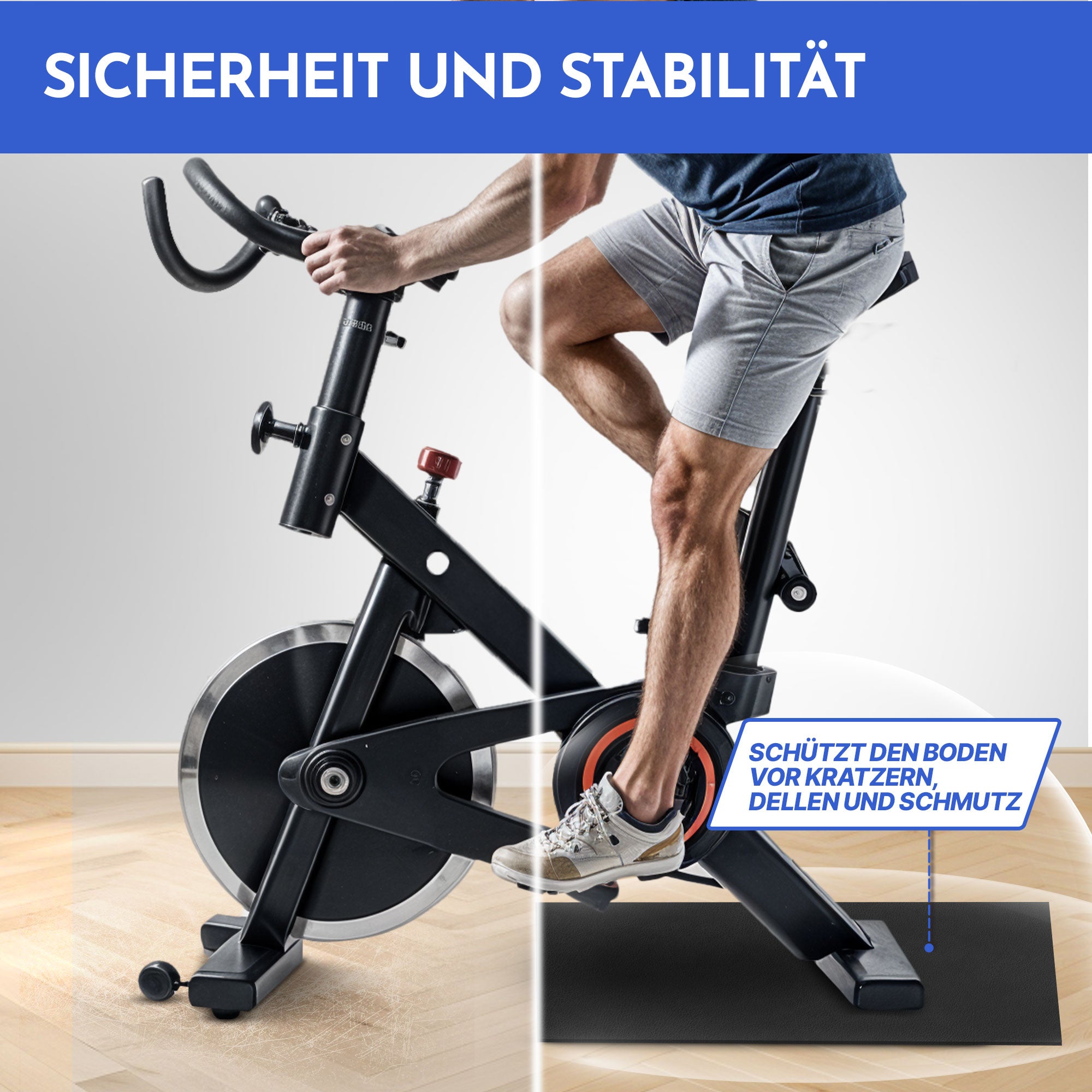 Bodenschutzmatte für Fitnessgeräte und Laufband - L: 200 x 90 cm 8mm - Bodenschutz von NEOLYMP | Fitnessequipment und Sportartikel