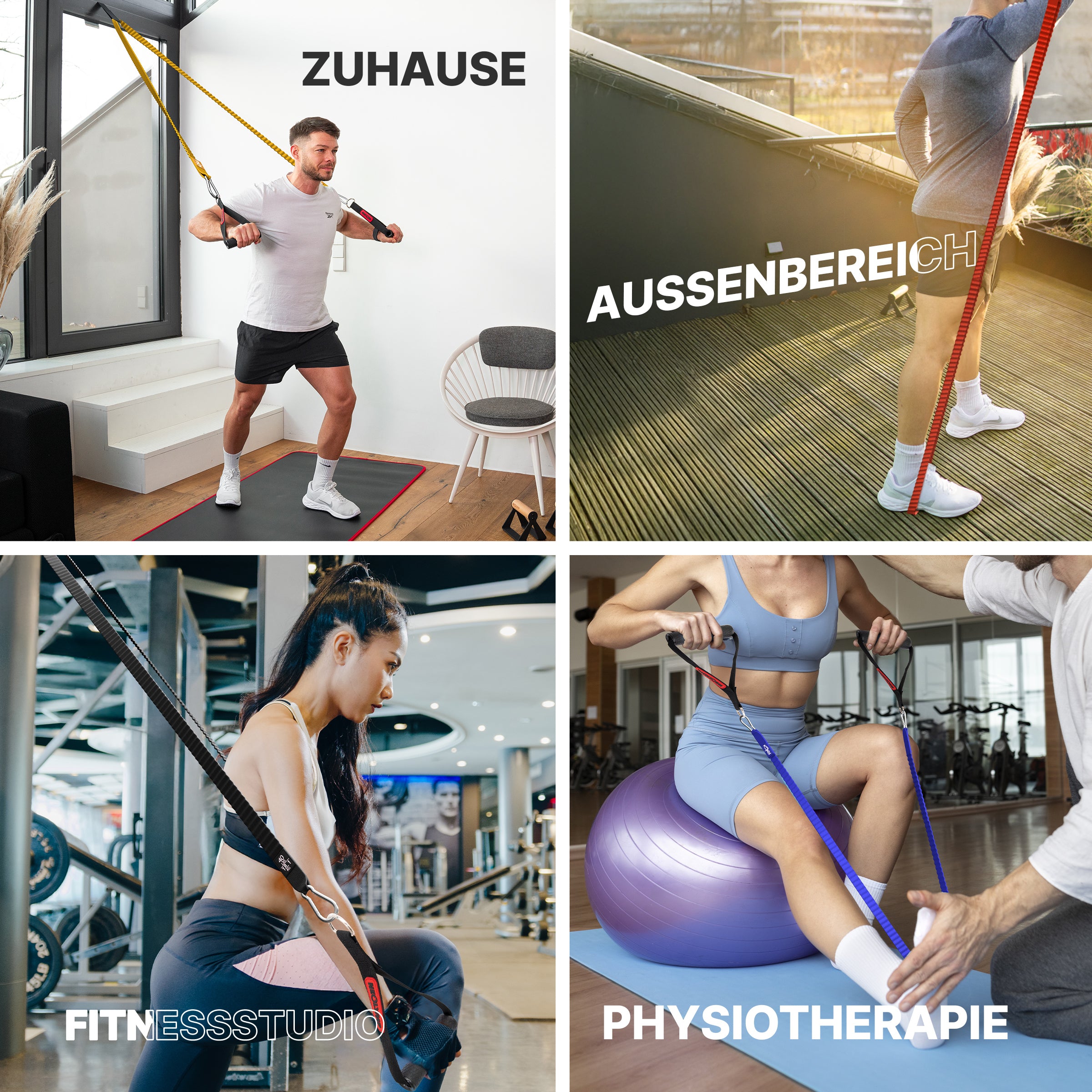 Tube Bands Set inkl. Zubehör - - Fitnessbänder von NEOLYMP | Fitnessequipment und Sportartikel