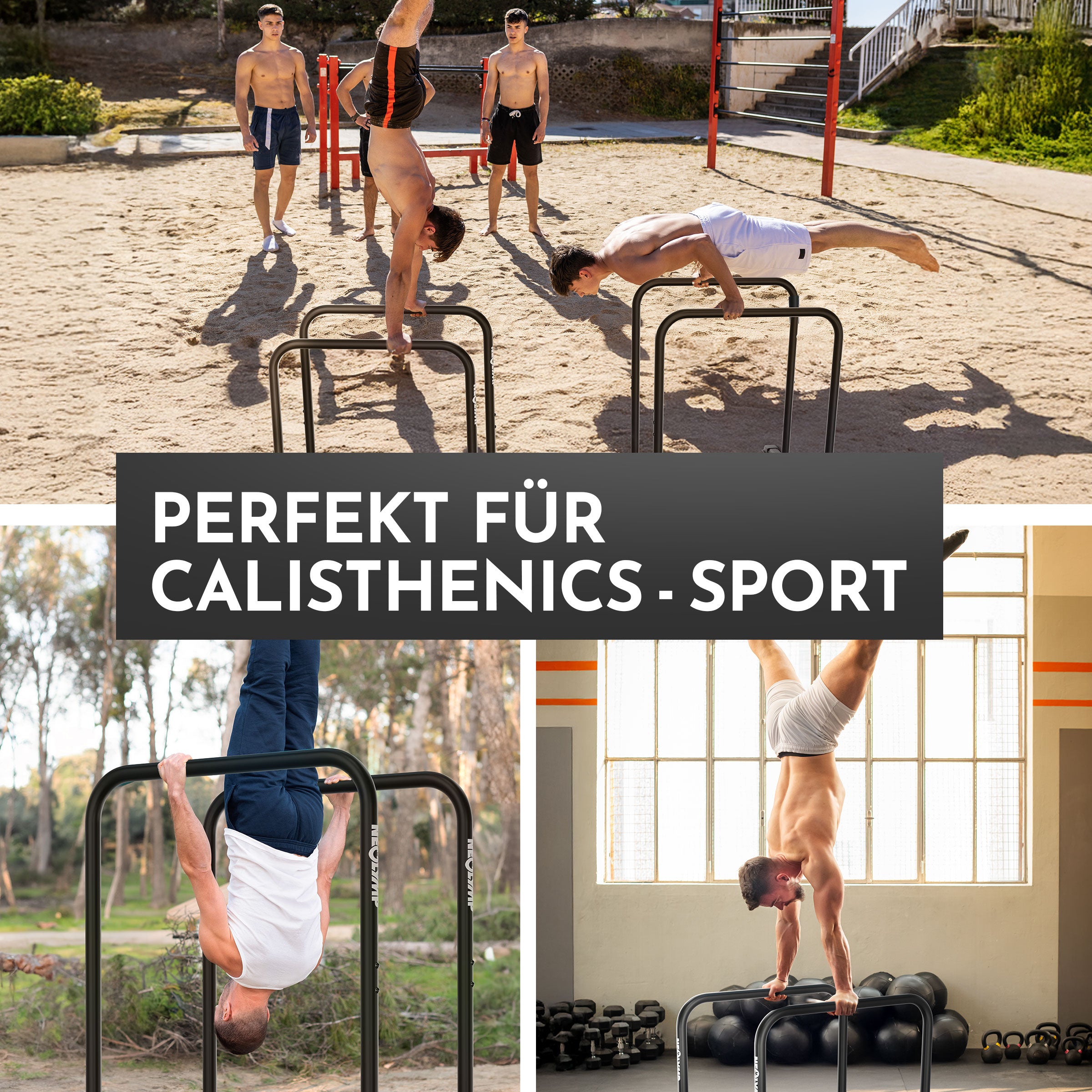 Premium Dip Barren pulverbeschichtet + Resistance-Band und Grip Tape - - Sportgerät von NEOLYMP | Fitnessequipment und Sportartikel