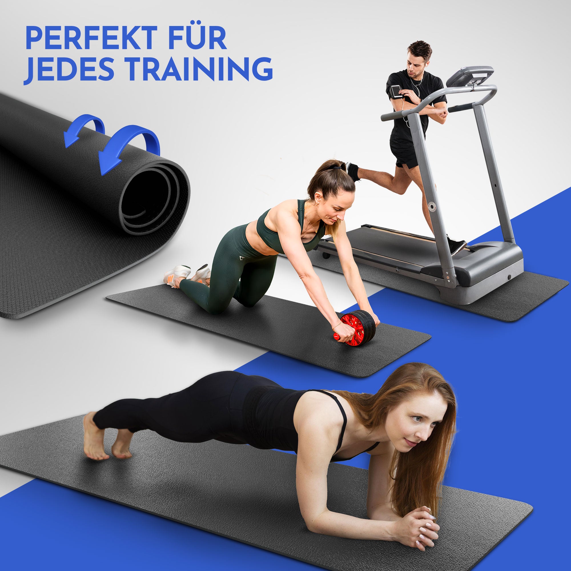 Bodenschutzmatte für Fitnessgeräte und Laufband - S: 120 x 60 cm 8mm - Bodenschutz von NEOLYMP | Fitnessequipment und Sportartikel