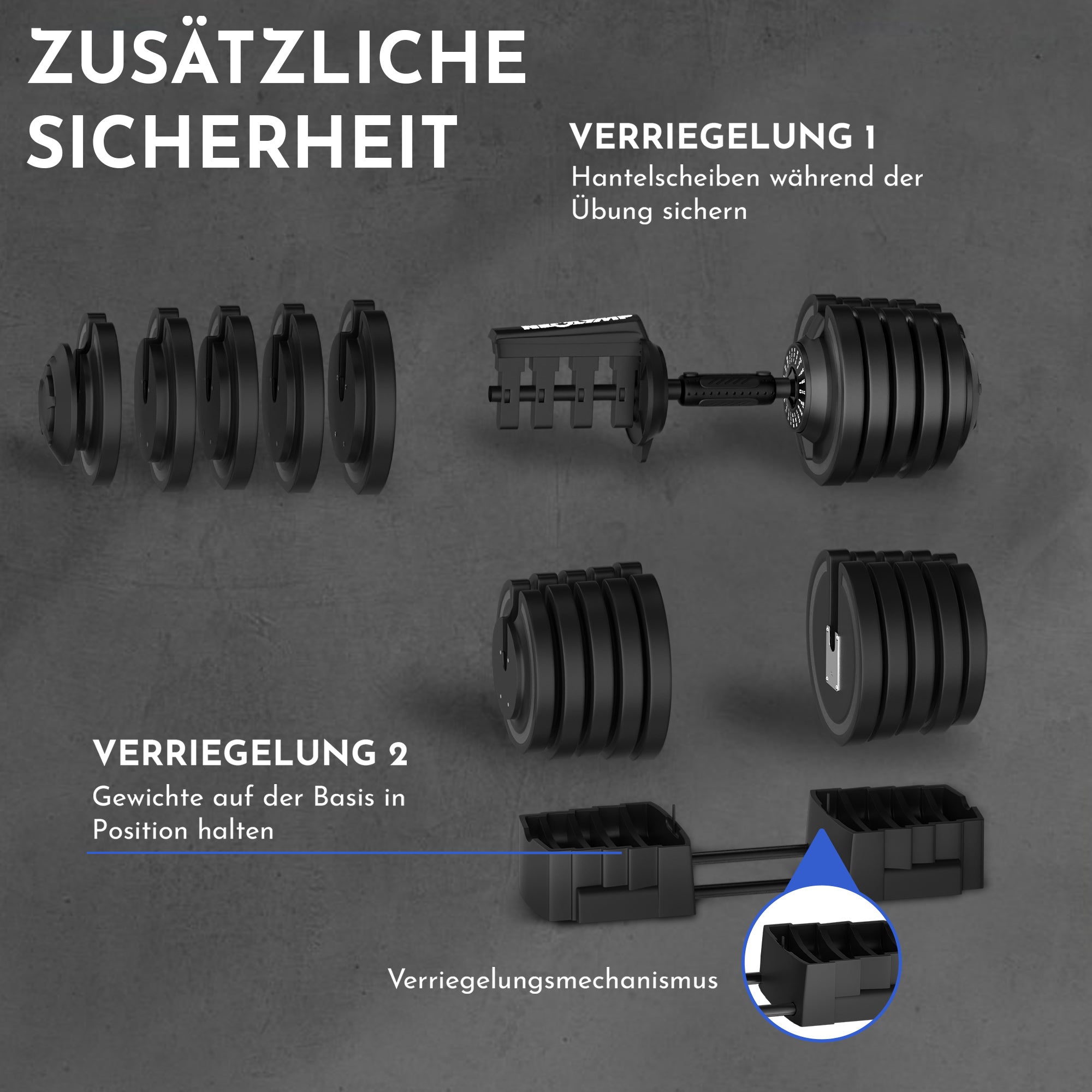 Verstellbare Kurzhanteln 41kg & 24kg - - Hantel von NEOLYMP | Fitnessequipment und Sportartikel