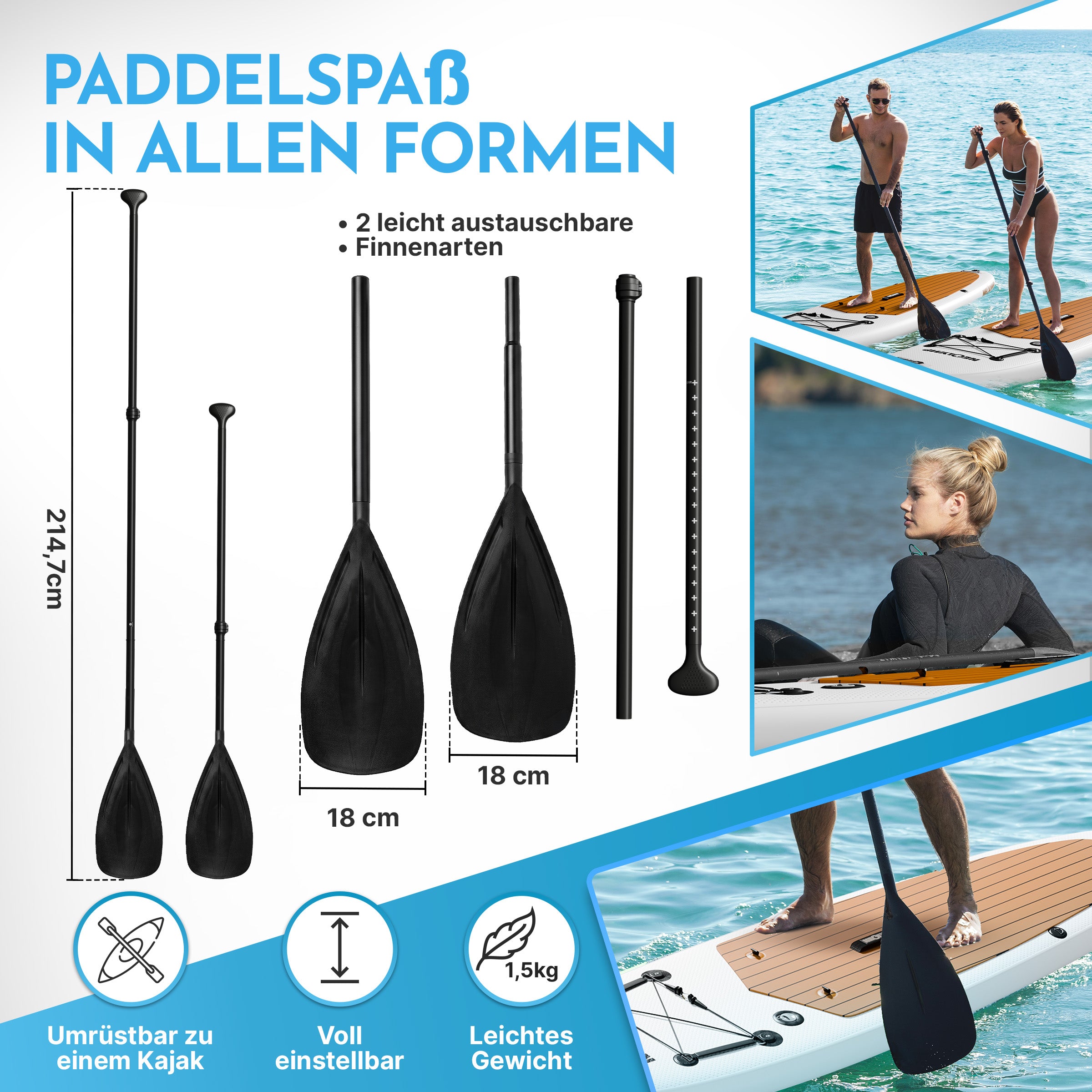 Stand-Up Paddle Board (SUP) + 13-teiliges Komplettset - - Wassersport von NEOLYMP | Fitnessequipment und Sportartikel