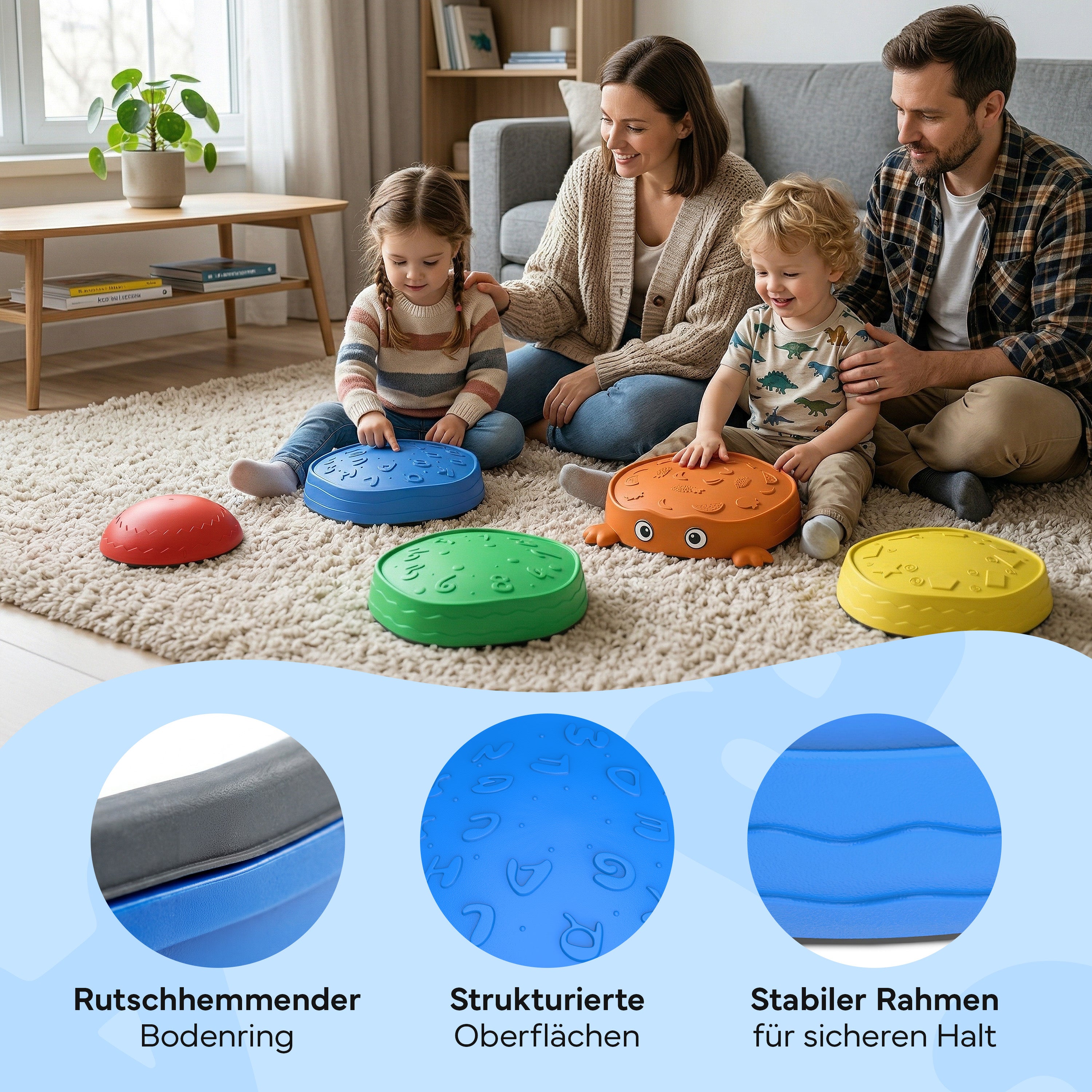 Balanciersteine für Kinder, 5er-Set stapelbar - - von NEOLYMP | Fitnessequipment und Sportartikel