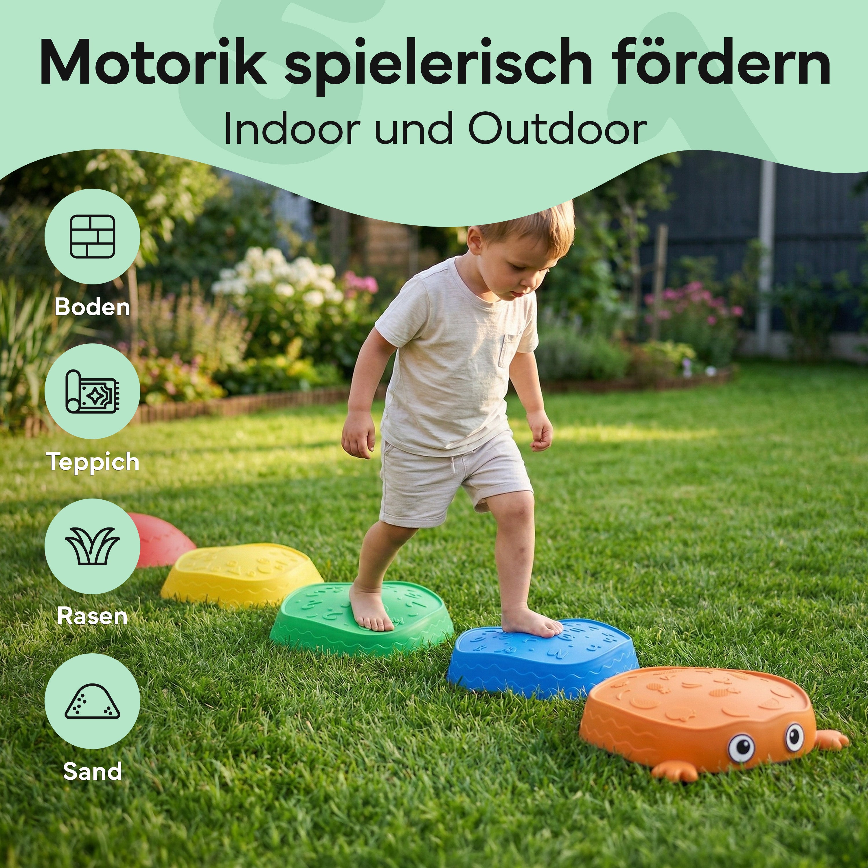 Balanciersteine für Kinder, 5er-Set stapelbar - - von NEOLYMP | Fitnessequipment und Sportartikel