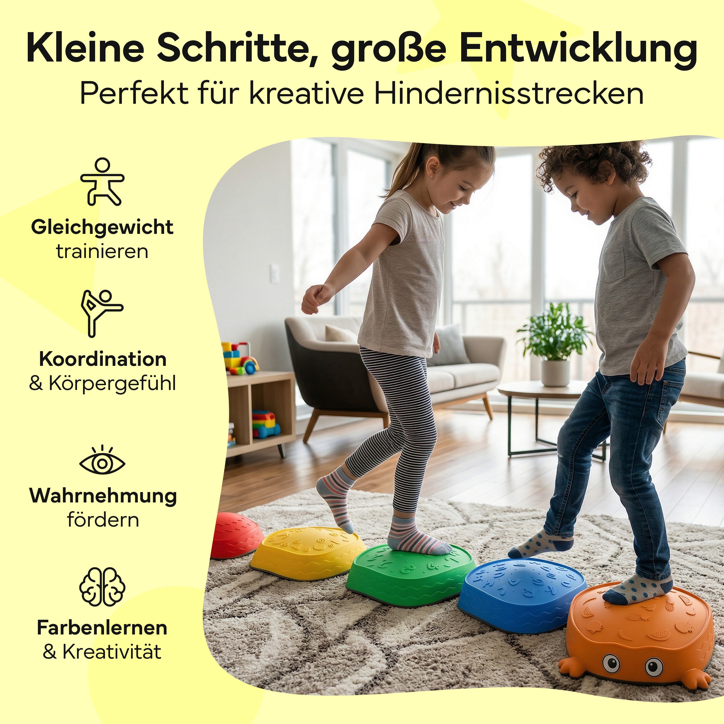 Balanciersteine für Kinder, 5er-Set stapelbar - - von NEOLYMP | Fitnessequipment und Sportartikel