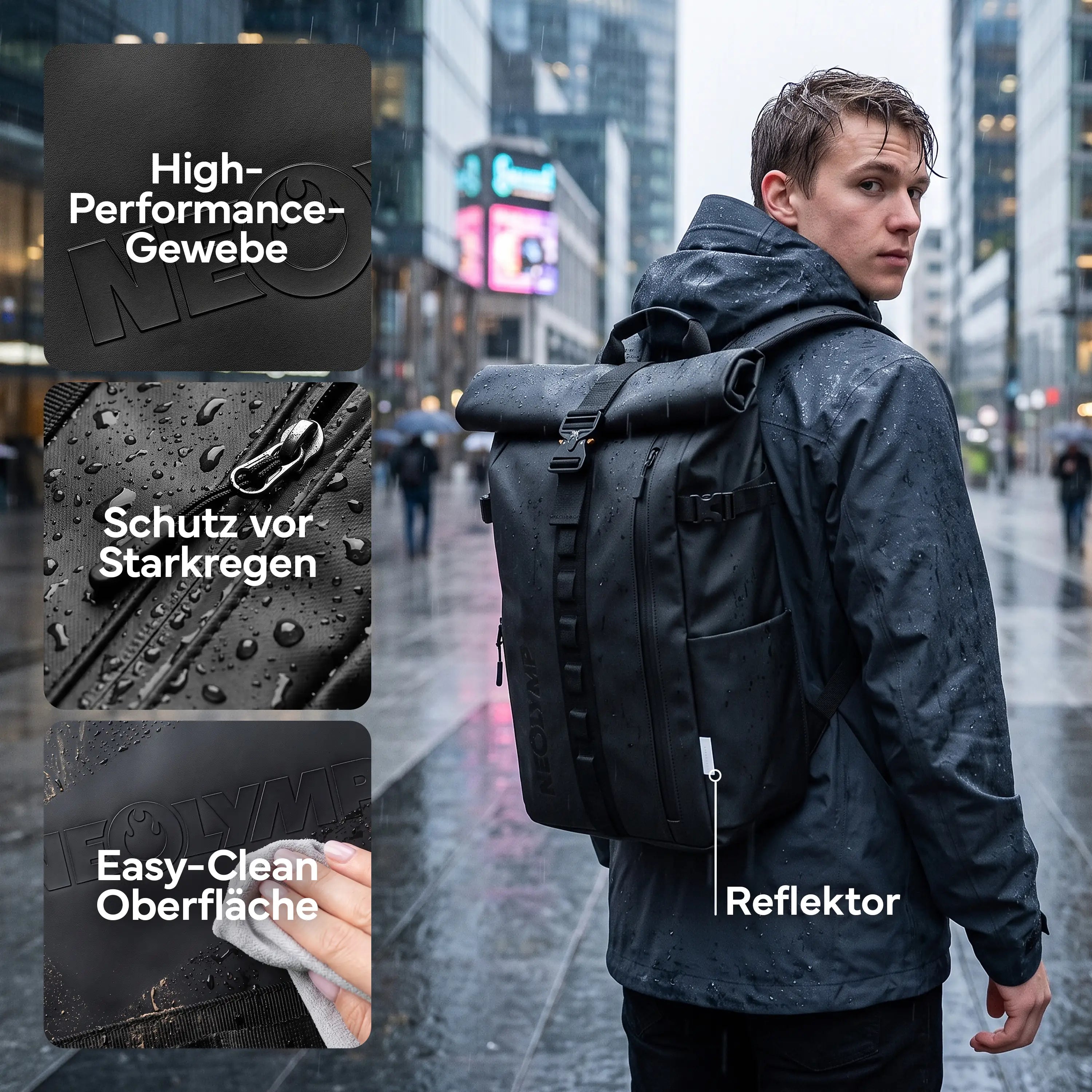 Rucksack Rolltop 40 Liter - Wasserdicht - - Outdoor-Equipment von NEOLYMP | Fitnessequipment und Sportartikel
