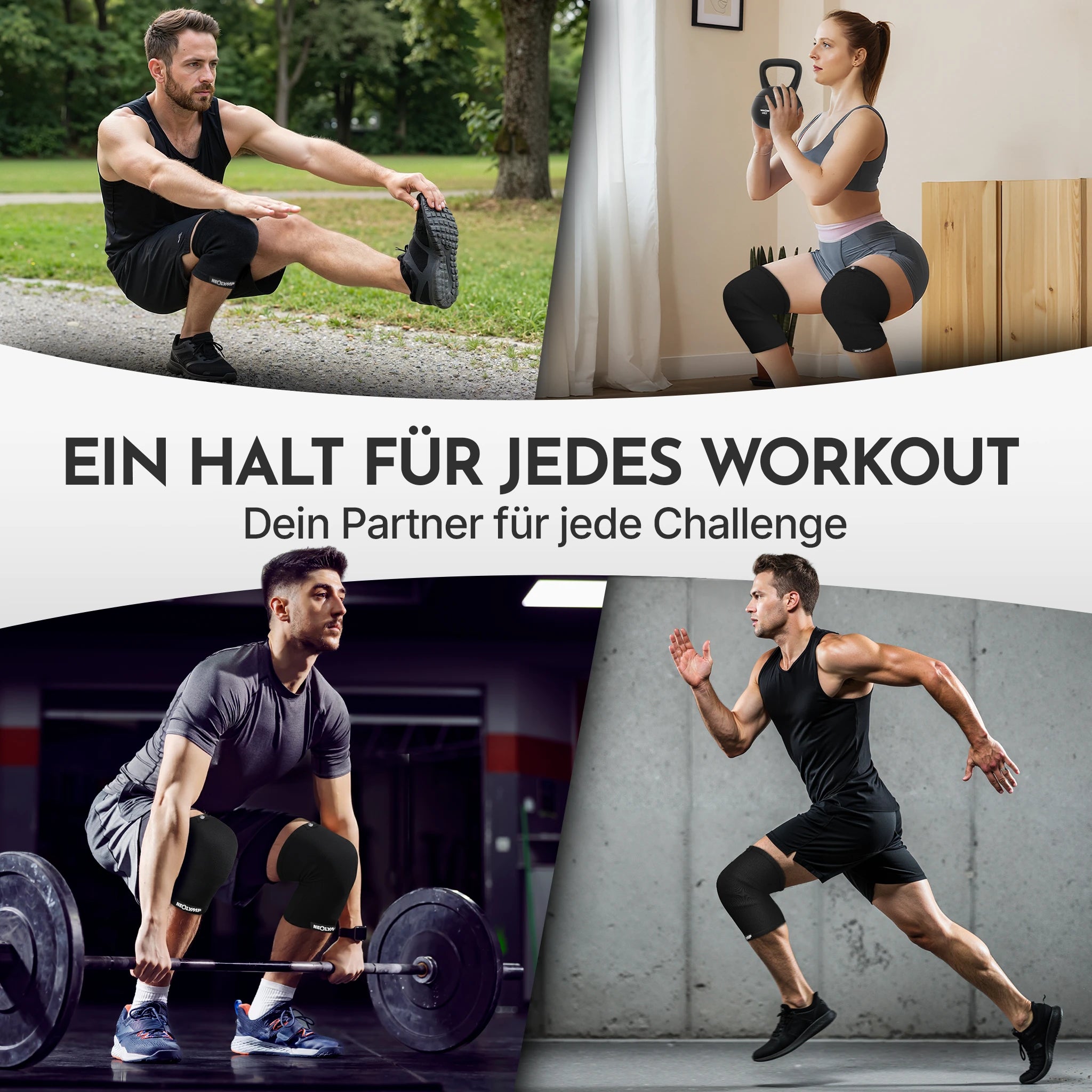 Kniebandagen - 2er Set, Größe S - XL - - Zubehör von NEOLYMP | Fitnessequipment und Sportartikel