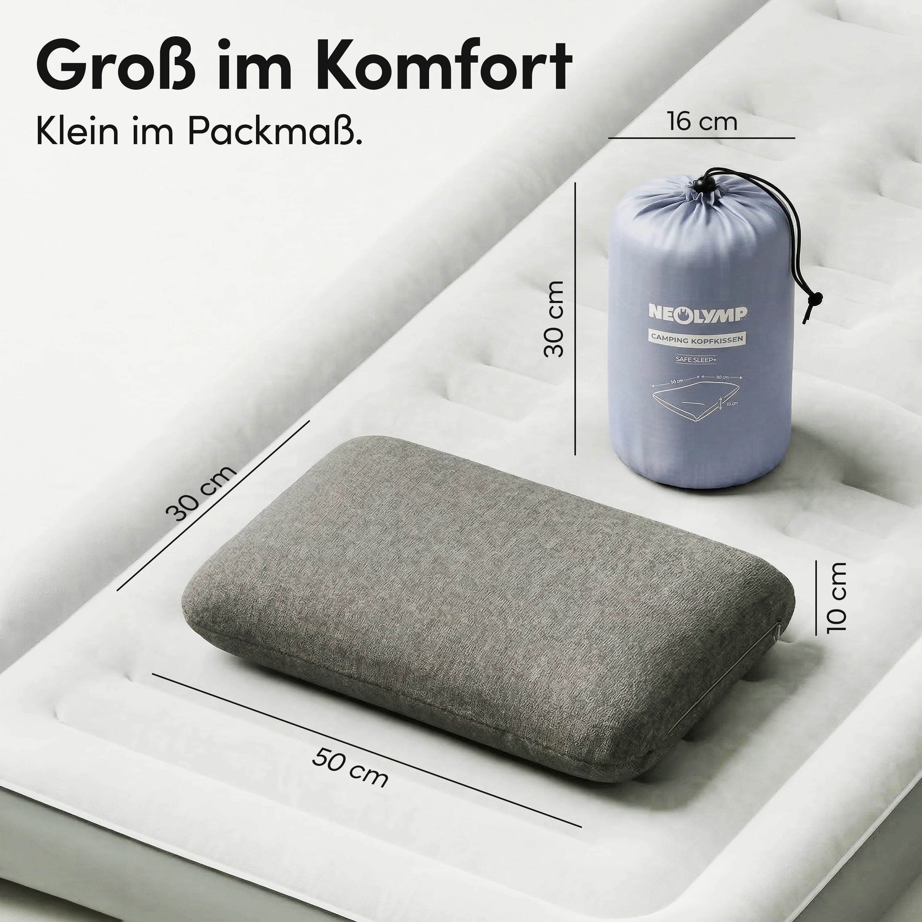 Ergonomisches Reisekissen - Campingtauglich und platzsparend | B-Ware - - Outlet von NEOLYMP | Fitnessequipment und Sportartikel