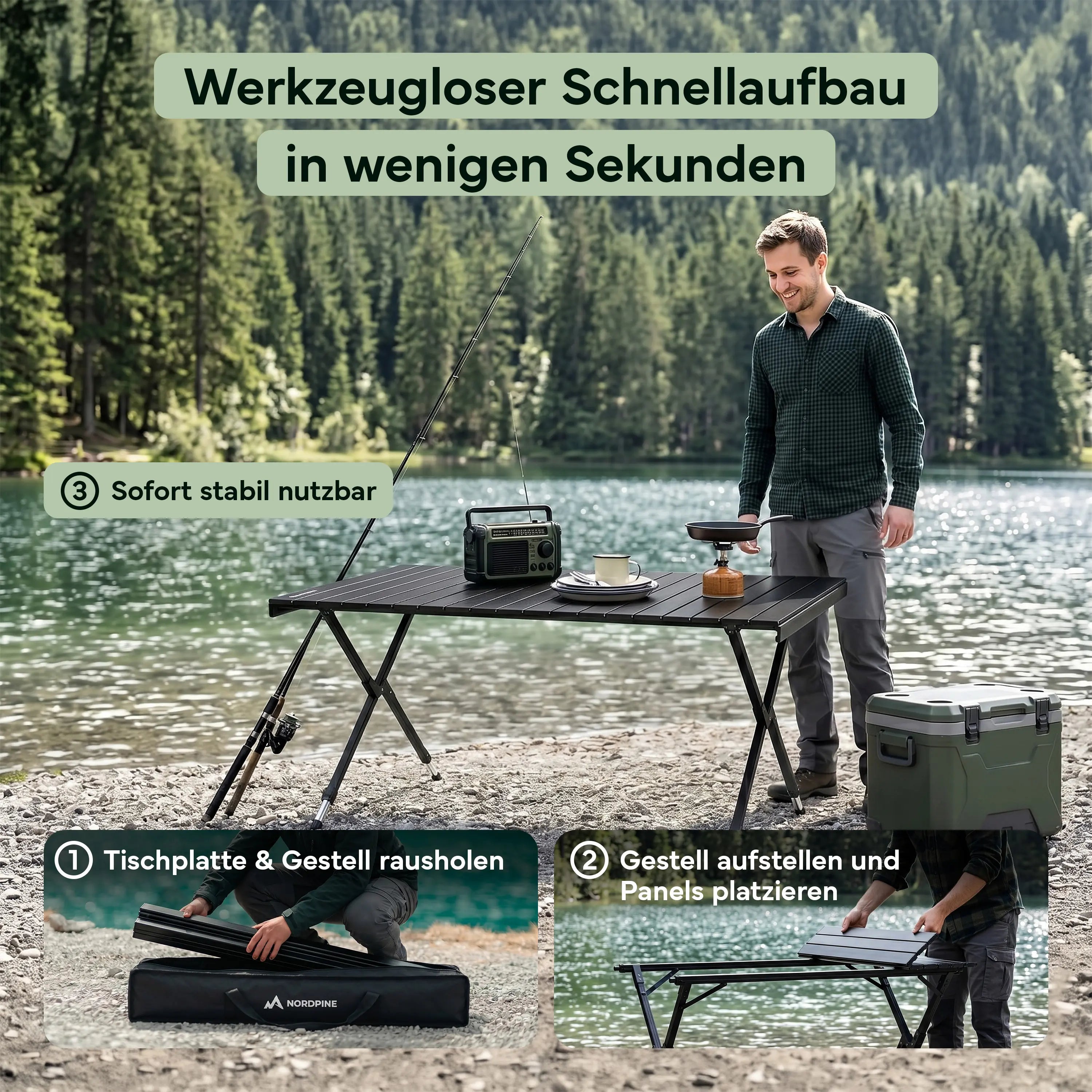 Campingtische – Schwarz | B-Ware - - Outlet von NEOLYMP | Fitnessequipment und Sportartikel