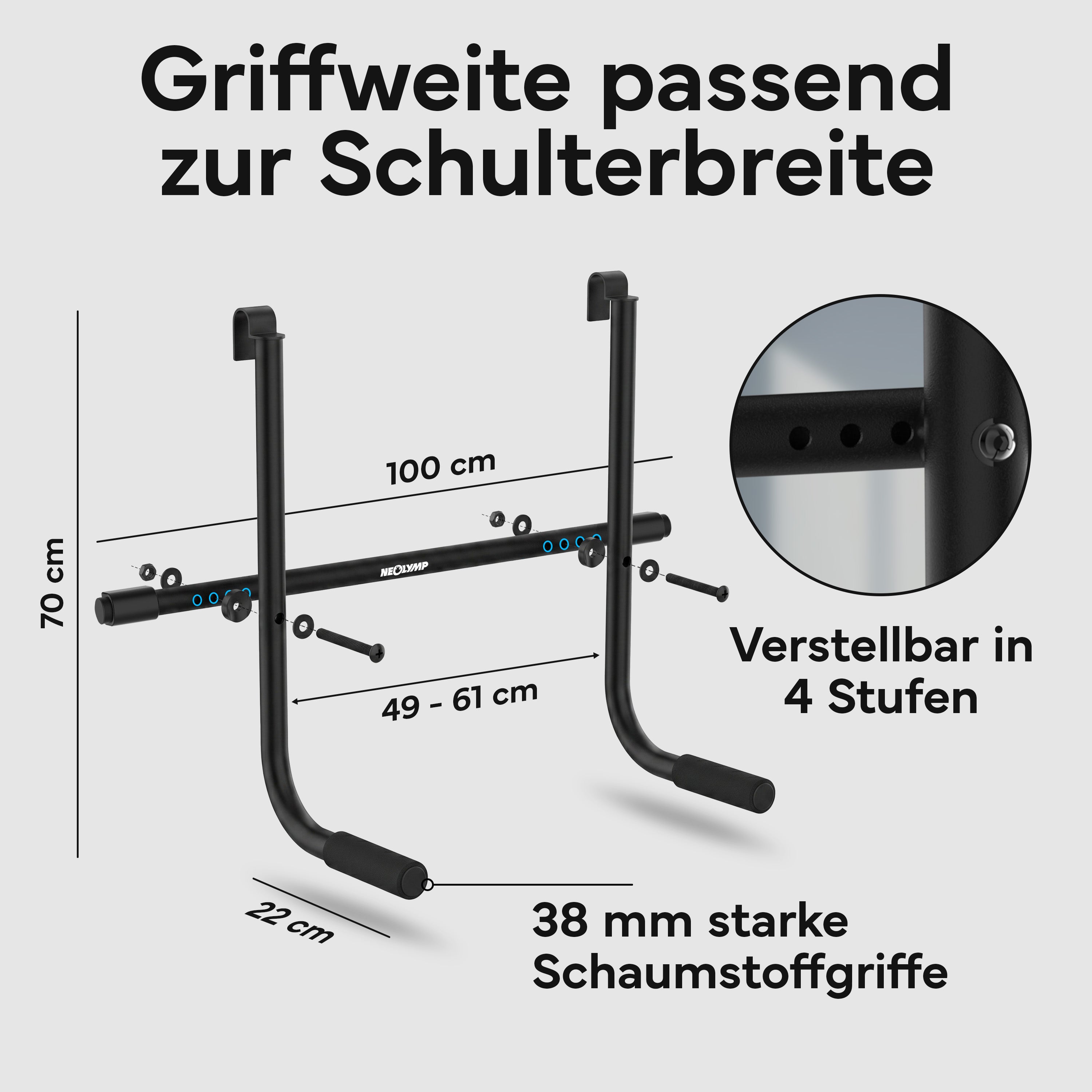 Dip-Bar-Adapter für Klimmzugstange - Dip Station - - Zubehör von NEOLYMP | Fitnessequipment und Sportartikel