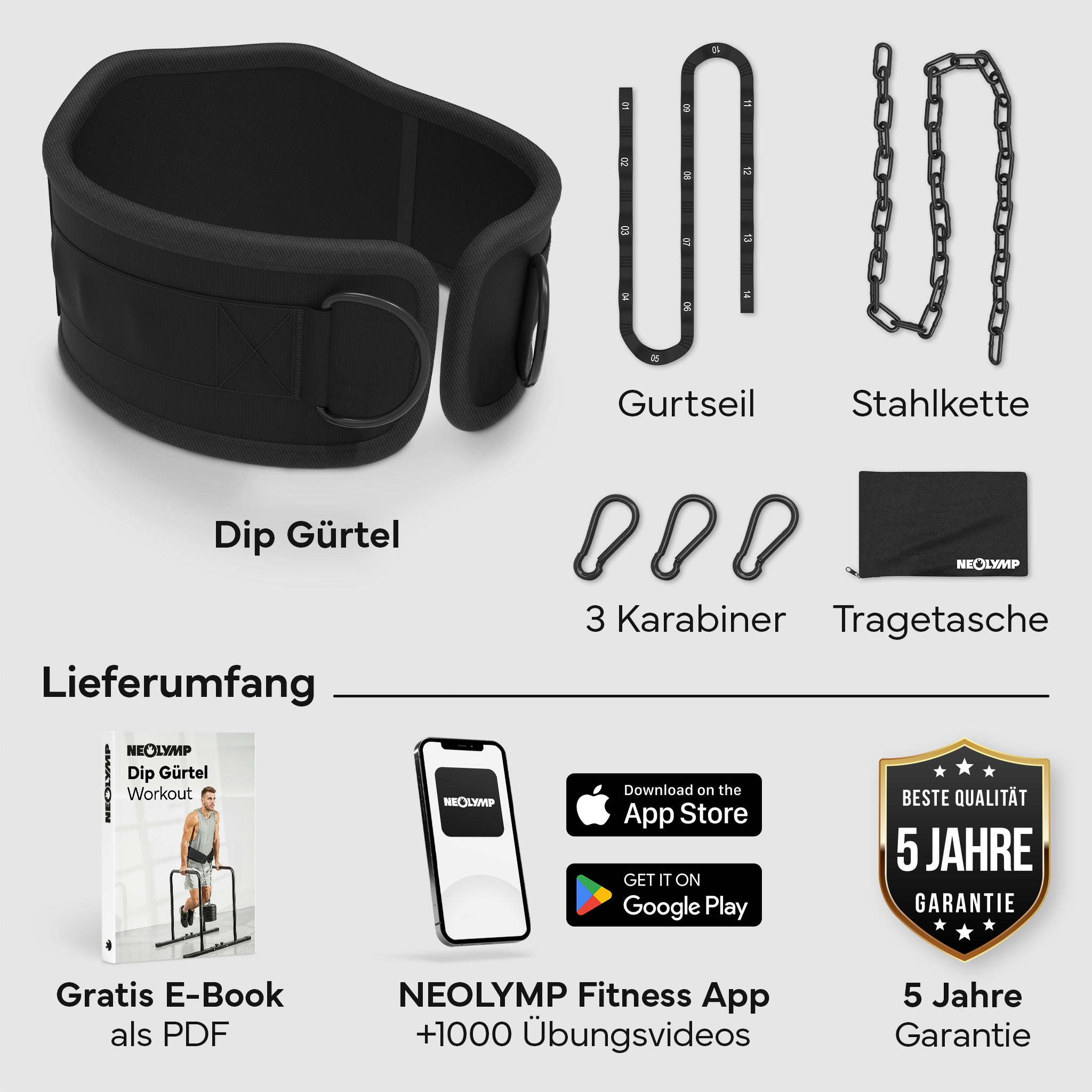 Dip-Gürtel Set für Calisthenics - - Zubehör von NEOLYMP | Fitnessequipment und Sportartikel