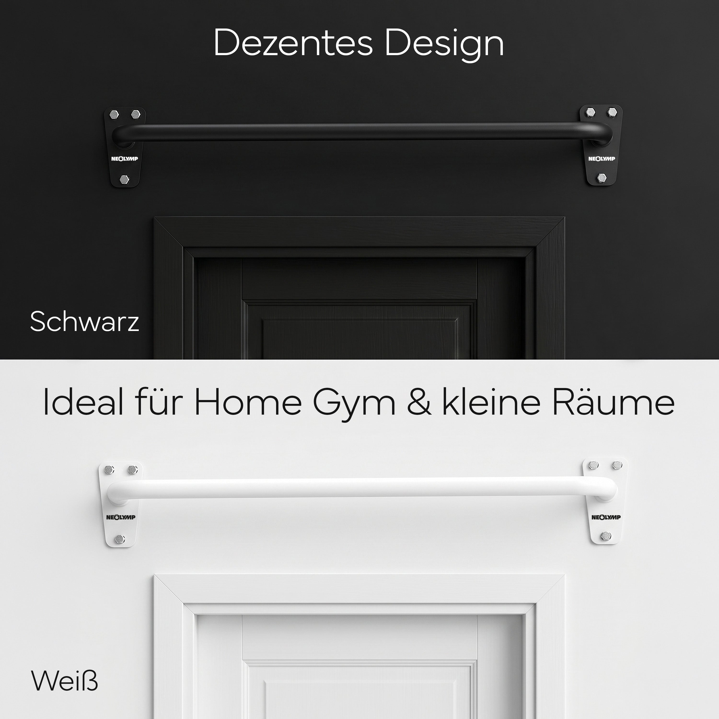 Klimmzugstange für Wandmontage, Pull Up Bar über der Tür - Schwarz - Klimmzugstangen von NEOLYMP | Fitnessequipment und Sportartikel