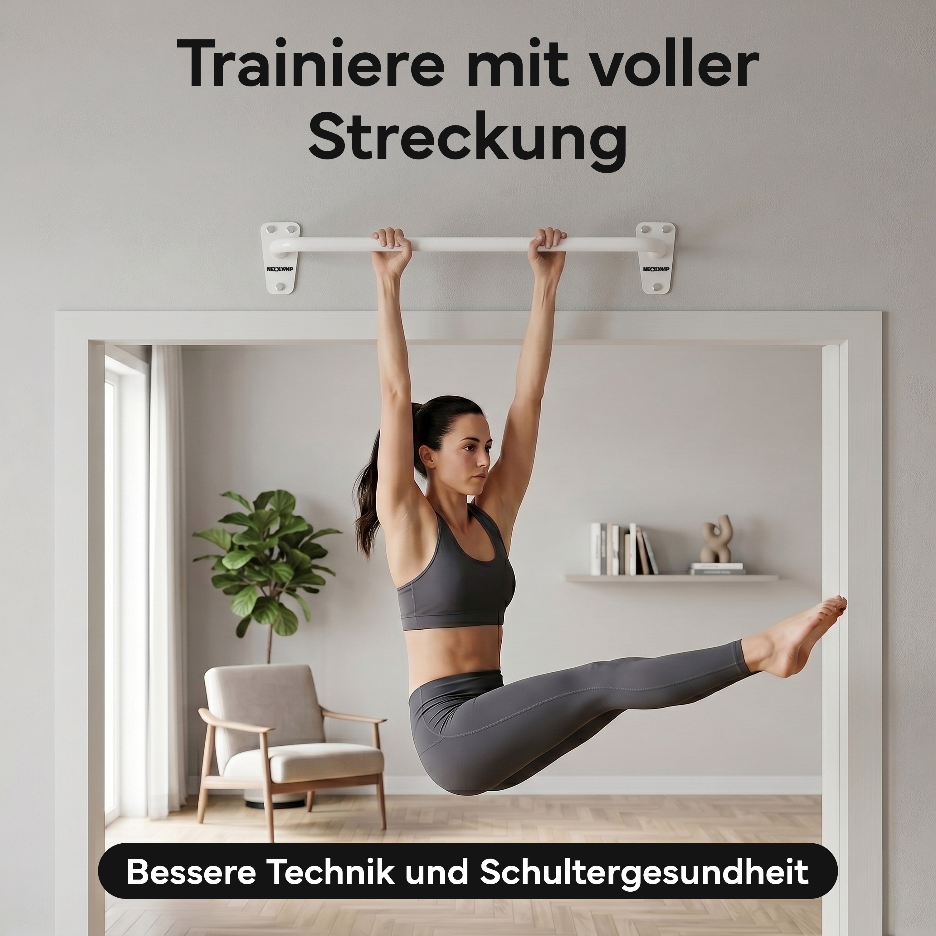 Klimmzugstange für Wandmontage, Pull Up Bar über der Tür – Weiß | B-Ware - - Outlet von NEOLYMP | Fitnessequipment und Sportartikel