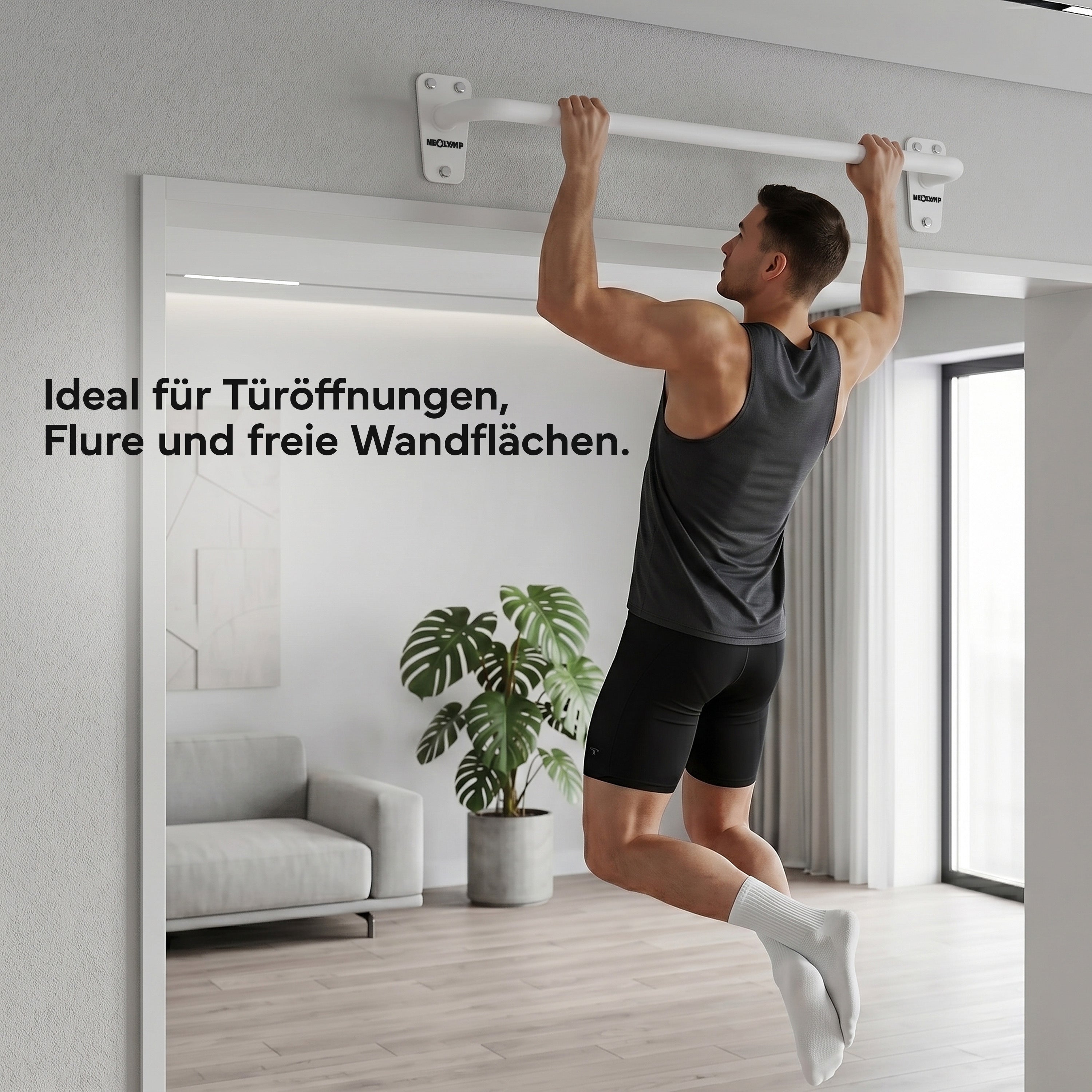 Klimmzugstange für Wandmontage, Pull Up Bar über der Tür – Weiß | B-Ware - - Outlet von NEOLYMP | Fitnessequipment und Sportartikel