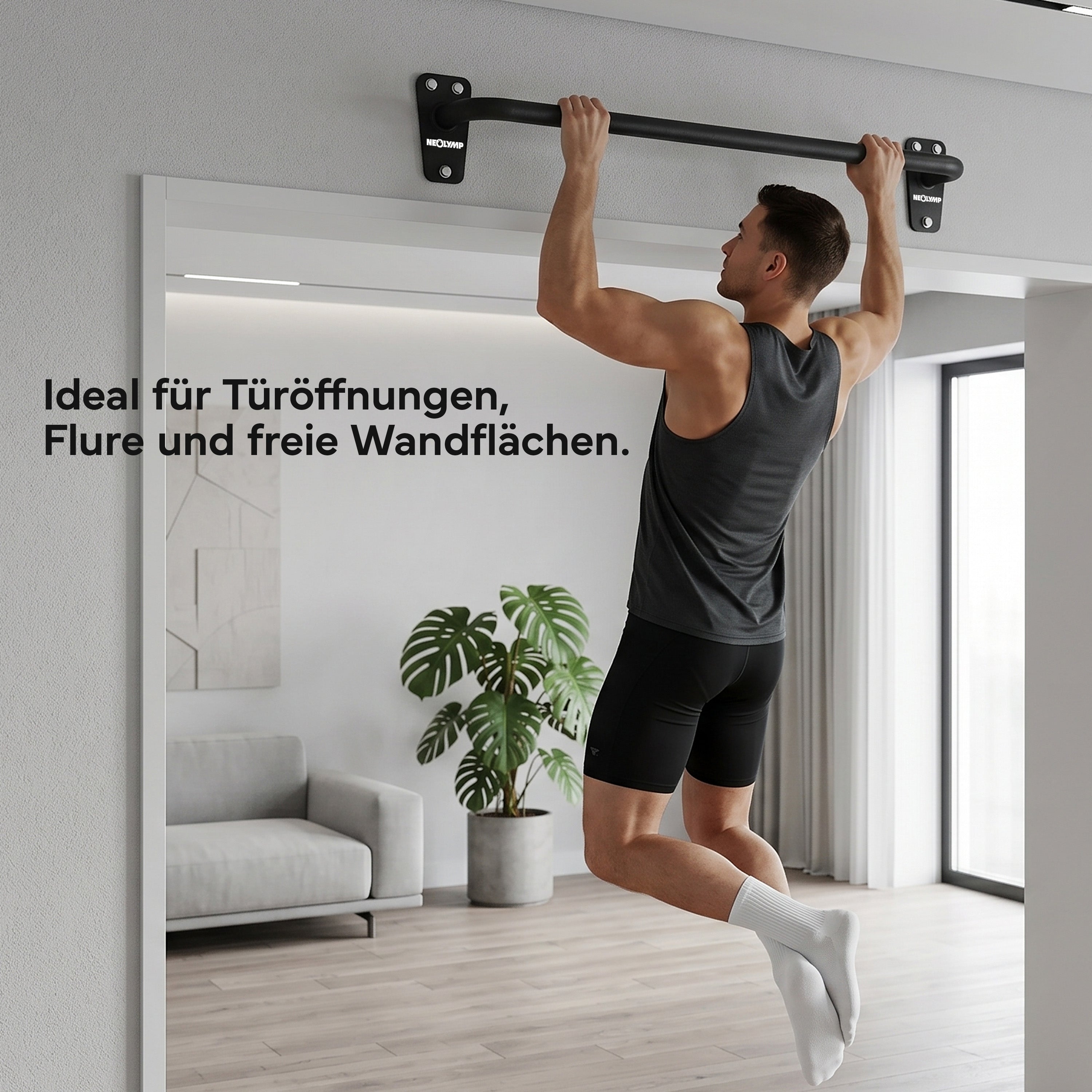 Klimmzugstange für Wandmontage, Pull Up Bar über der Tür - Schwarz - Klimmzugstangen von NEOLYMP | Fitnessequipment und Sportartikel