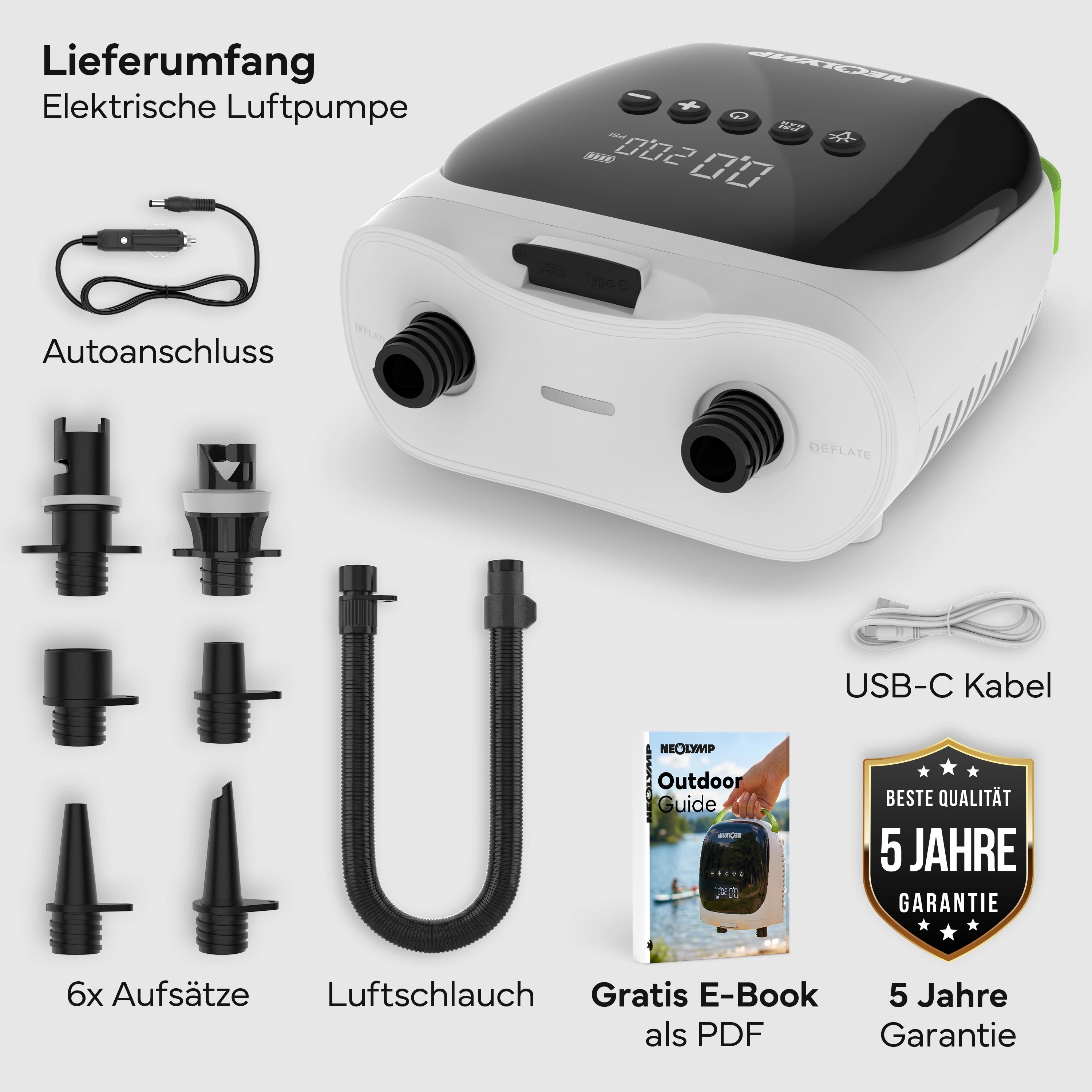 Elektrische Luftpumpe - - Wassersport von NEOLYMP | Fitnessequipment und Sportartikel