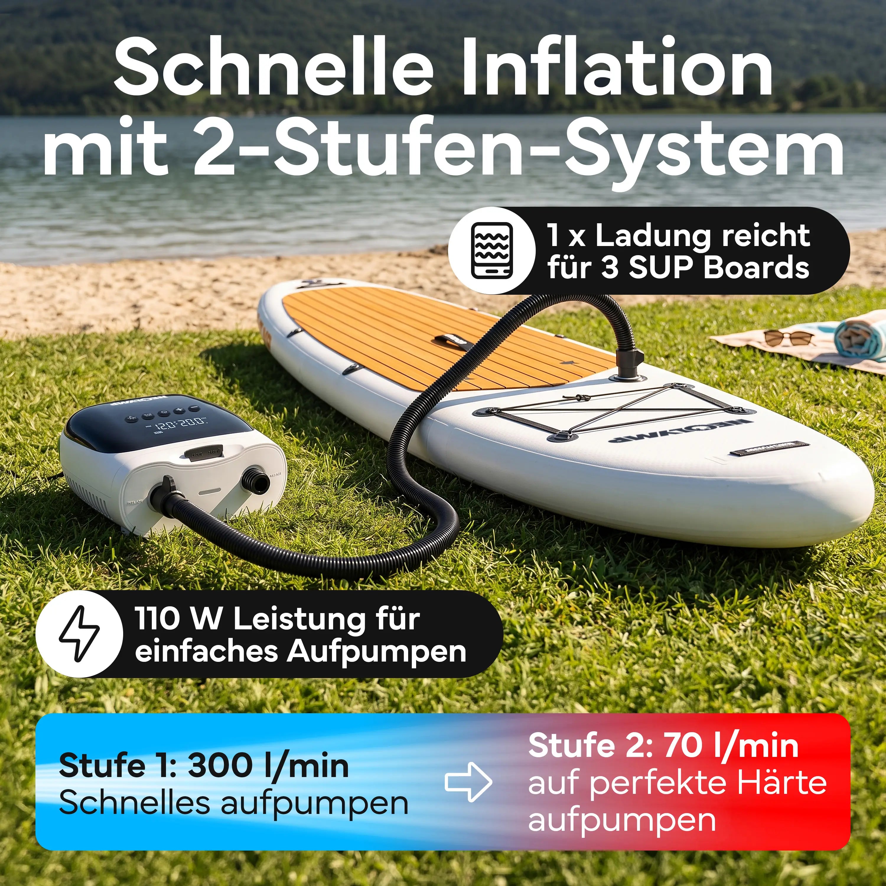 Elektrische Luftpumpe - - Wassersport von NEOLYMP | Fitnessequipment und Sportartikel