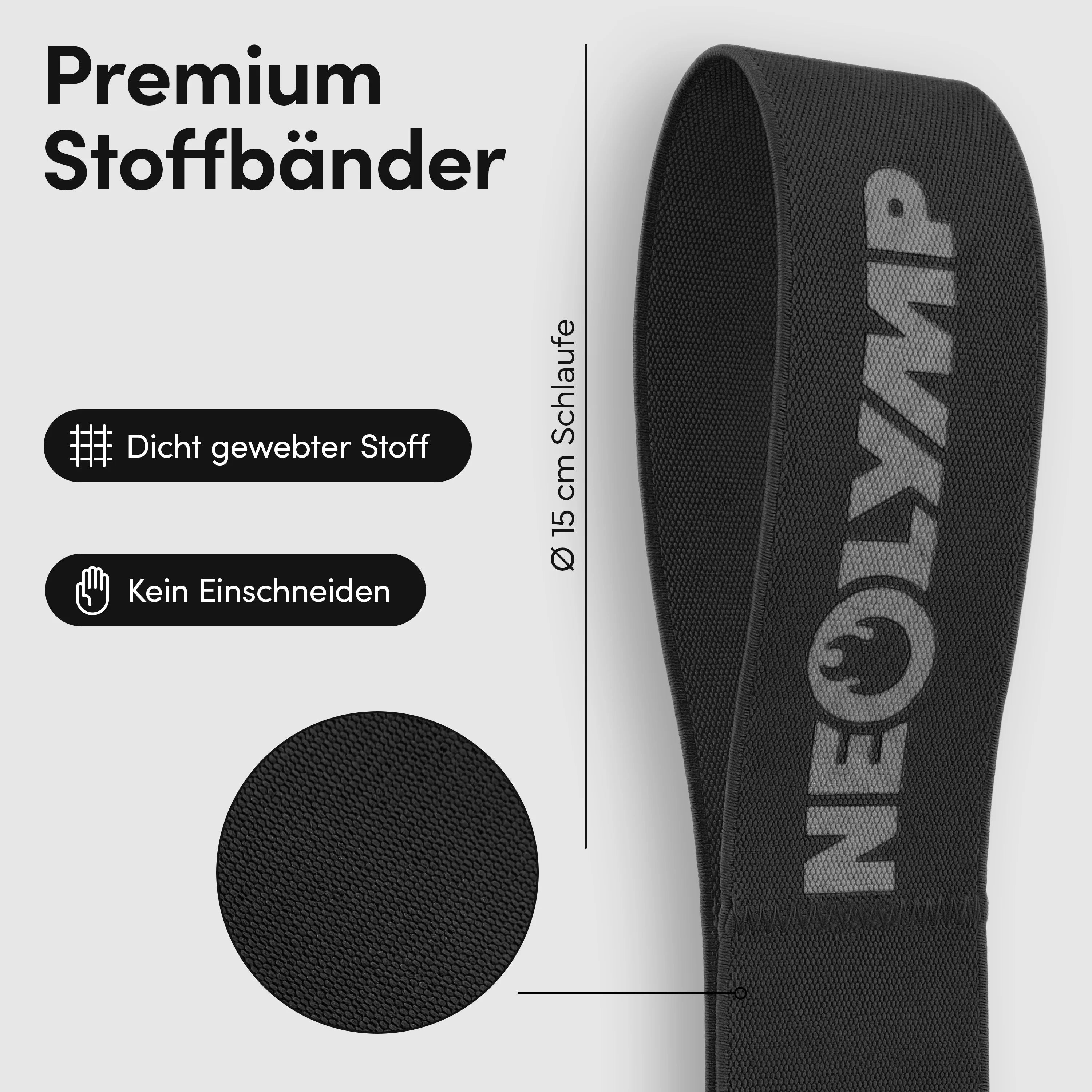 Resistance Bands aus Stoff - extra lang, 5 Stärken - - Fitnessbänder von NEOLYMP | Fitnessequipment und Sportartikel