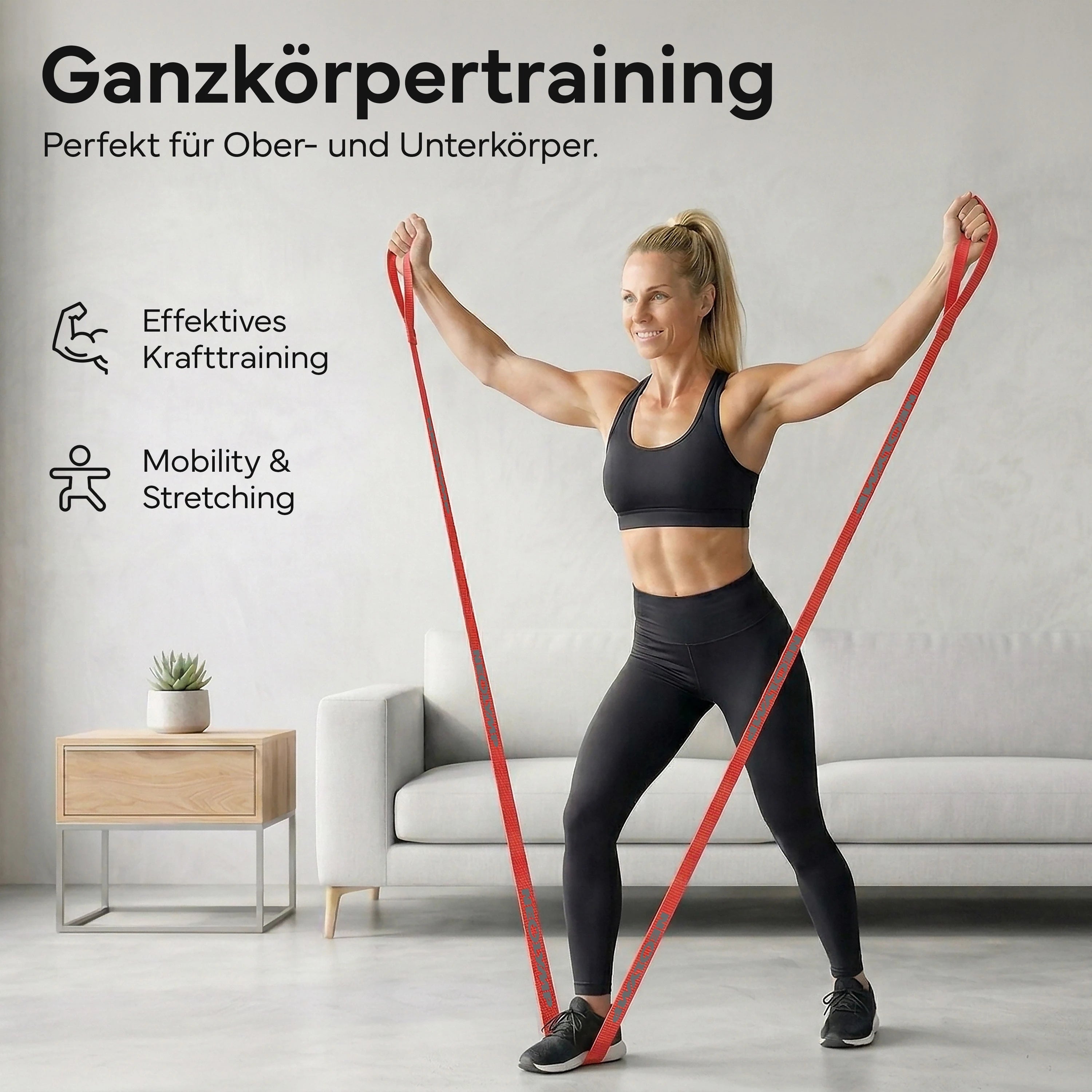 Resistance Bands aus Stoff - extra lang, 5 Stärken - - Fitnessbänder von NEOLYMP | Fitnessequipment und Sportartikel