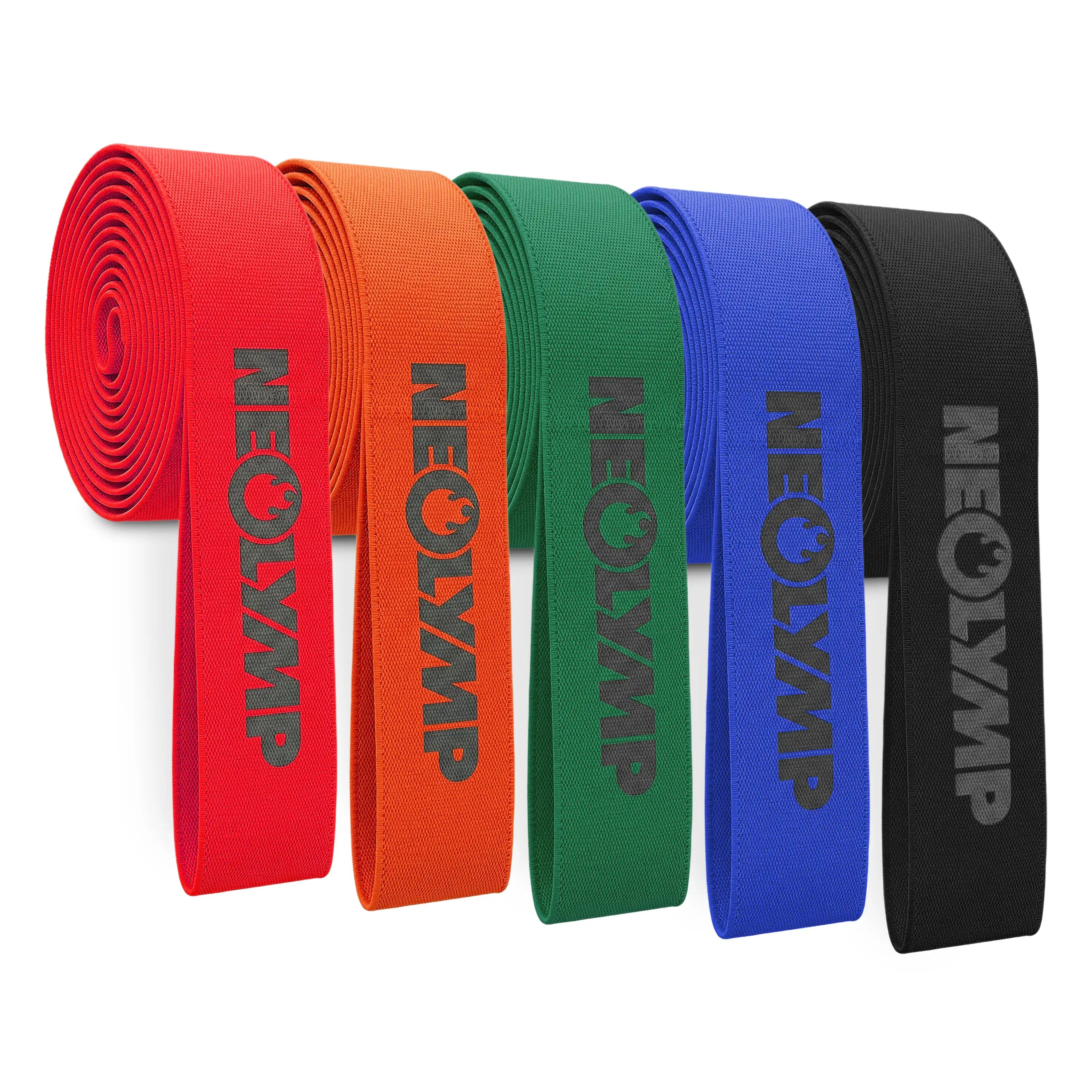 Resistance Bands aus Stoff - extra lang, 5 Stärken - - Fitnessbänder von NEOLYMP | Fitnessequipment und Sportartikel