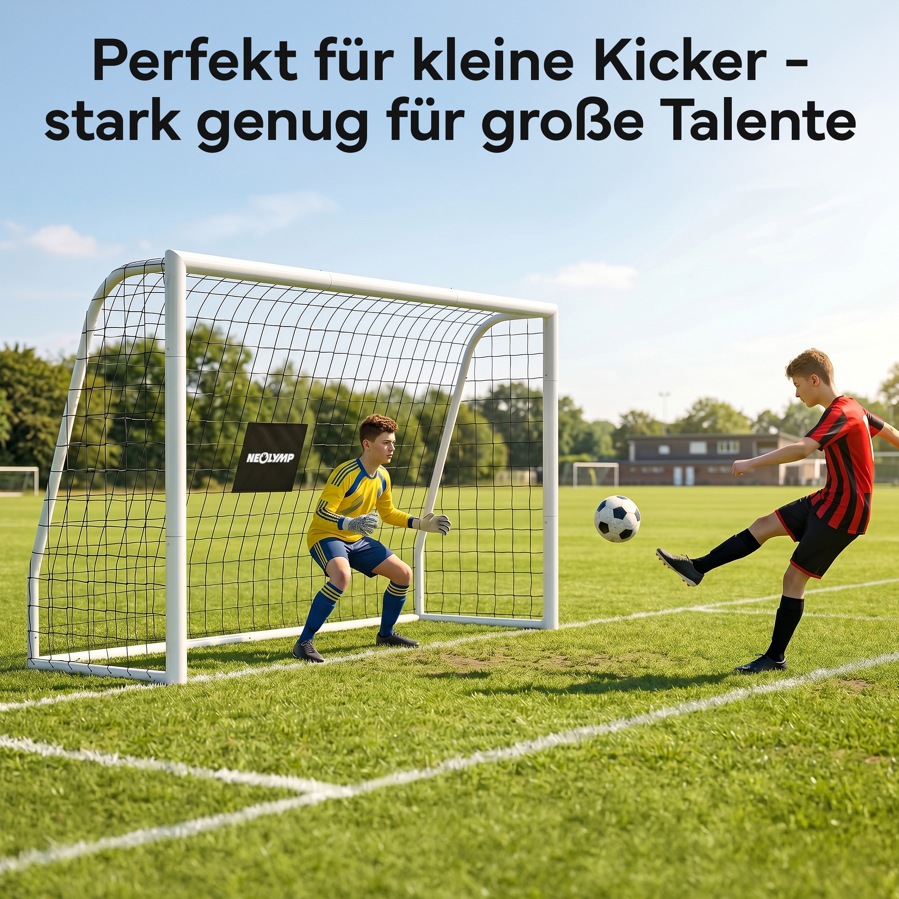 Fußballtor Stadion-Optik, Stahlrahmen, 3 Größen - - Fußball-Equipment von NEOLYMP | Fitnessequipment und Sportartikel