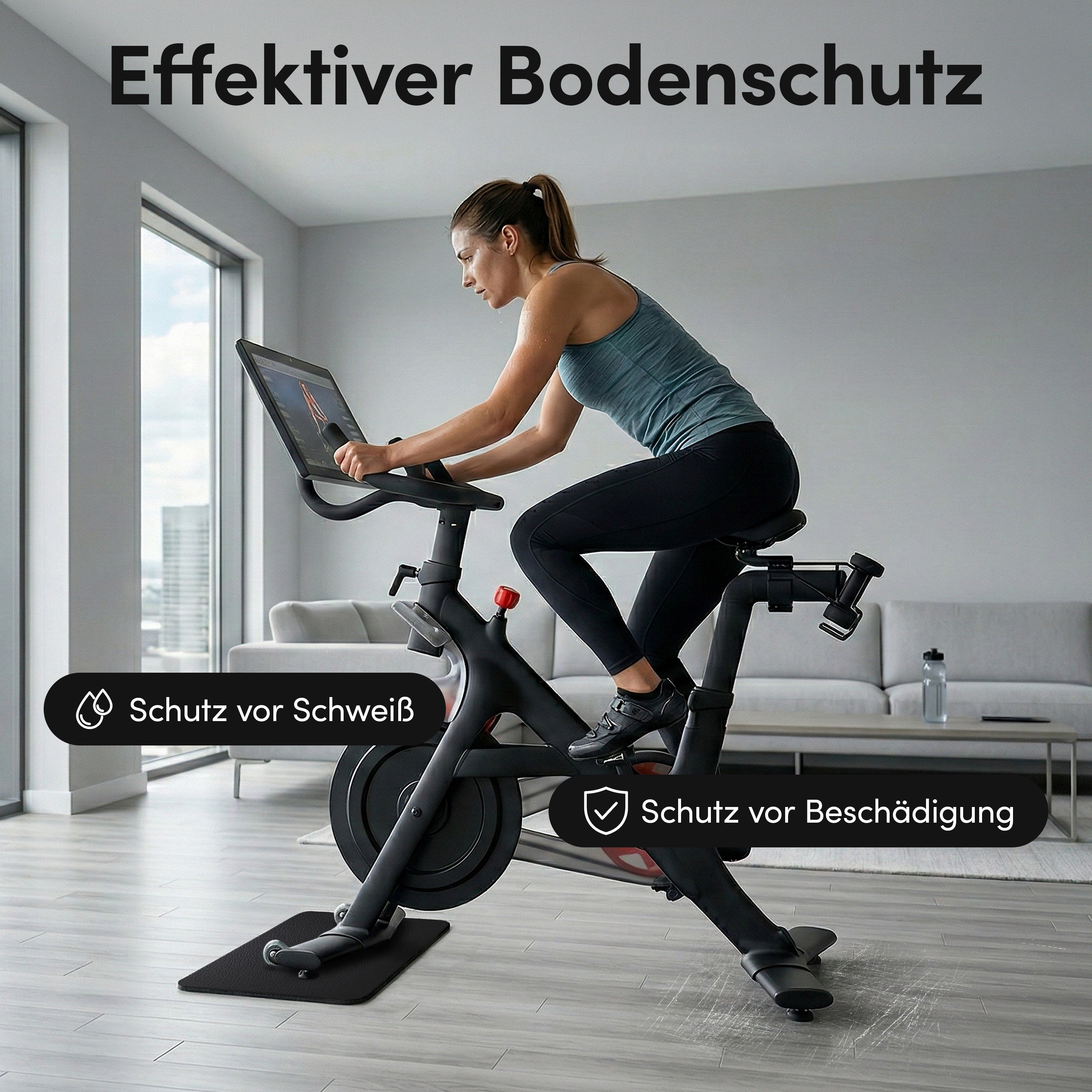 Bodenschutzmatte für Fitnessgeräte und Laufband - XS: Fahrradmatte - Bodenschutz von NEOLYMP | Fitnessequipment und Sportartikel