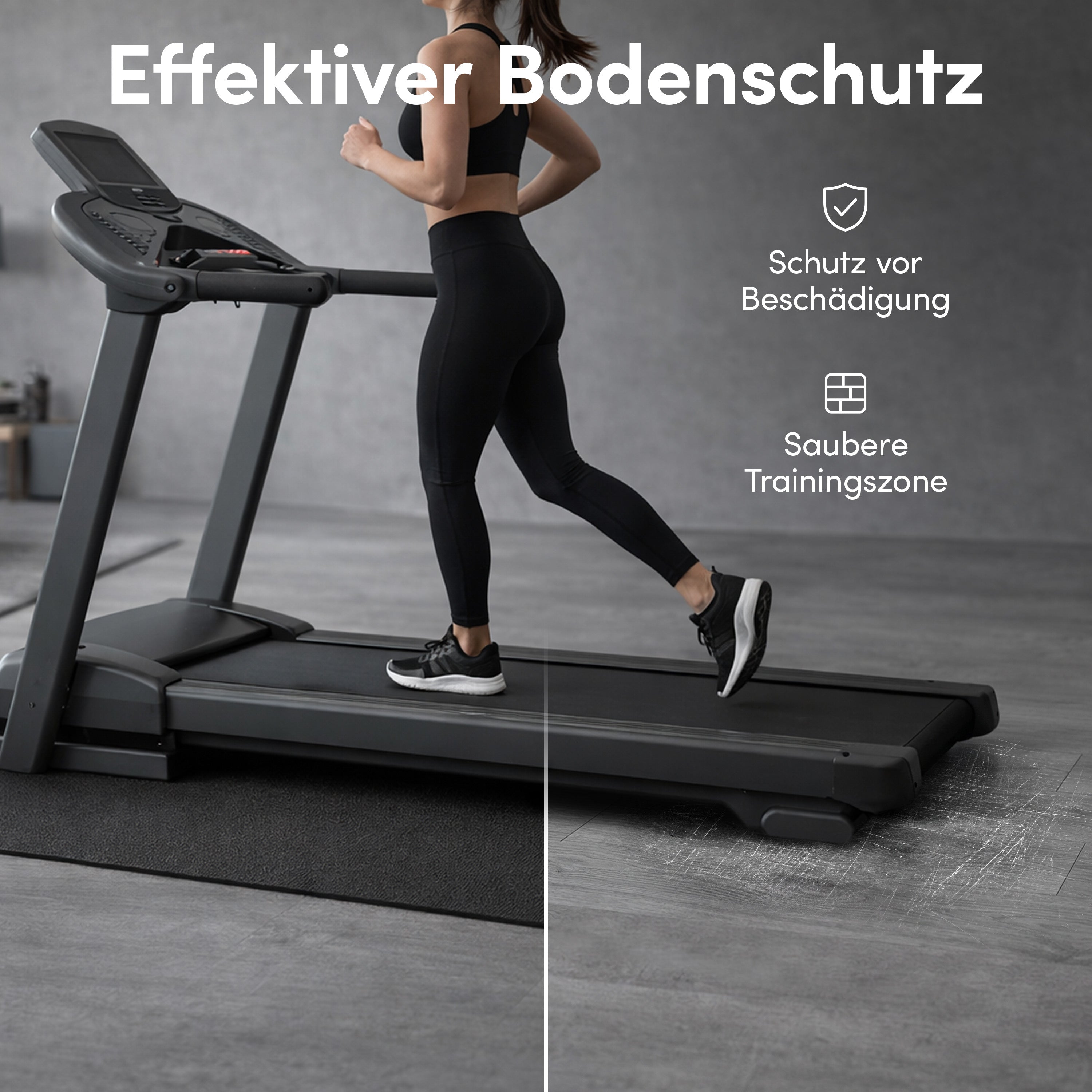 Laufbandmatte - Bodenschutz für Fitnessgeräte und Laufbänder XXL – Schwarz | B-Ware - - Outlet von NEOLYMP | Fitnessequipment und Sportartikel