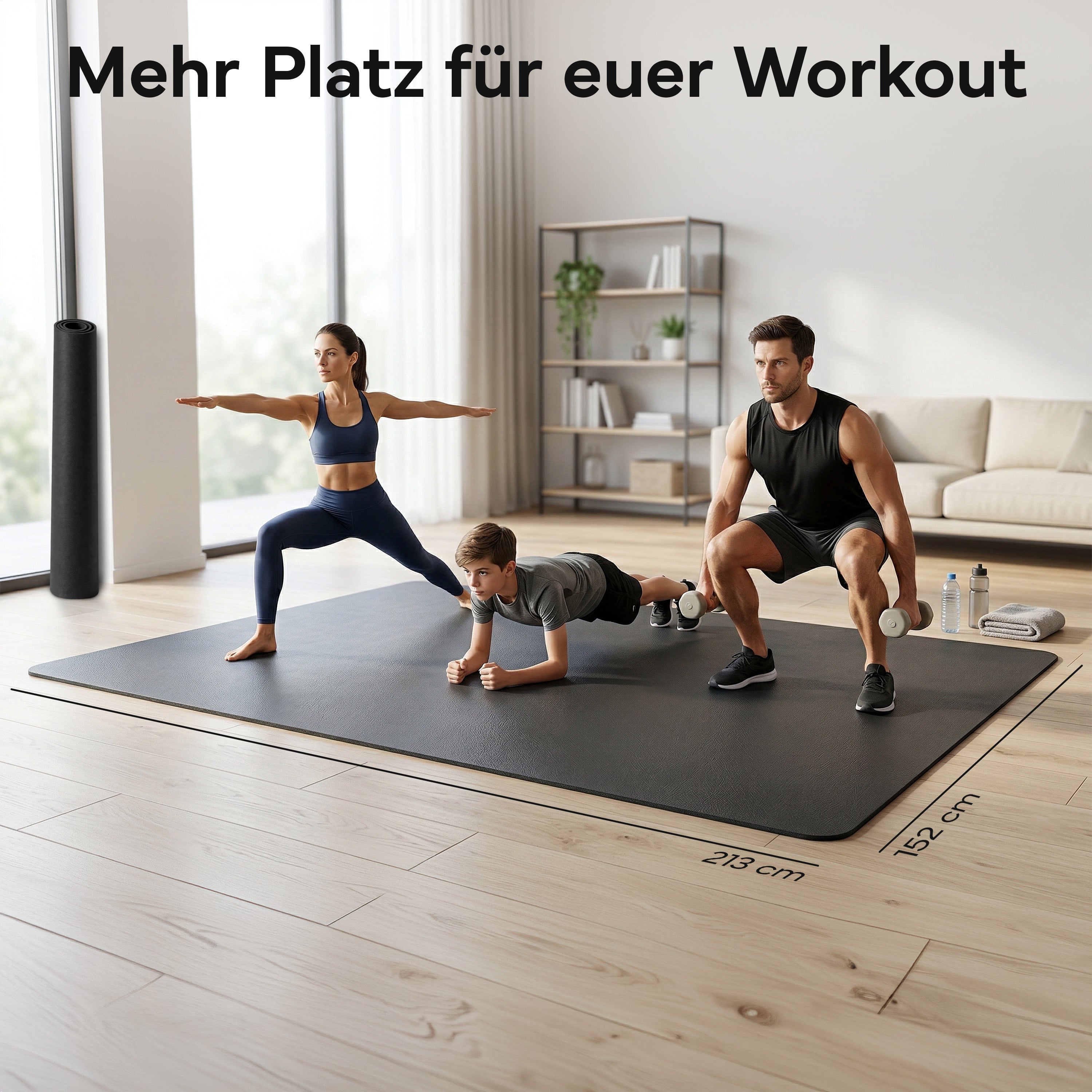 Laufbandmatte - Bodenschutz für Fitnessgeräte und Laufbänder XXL – Schwarz | B-Ware - - Outlet von NEOLYMP | Fitnessequipment und Sportartikel