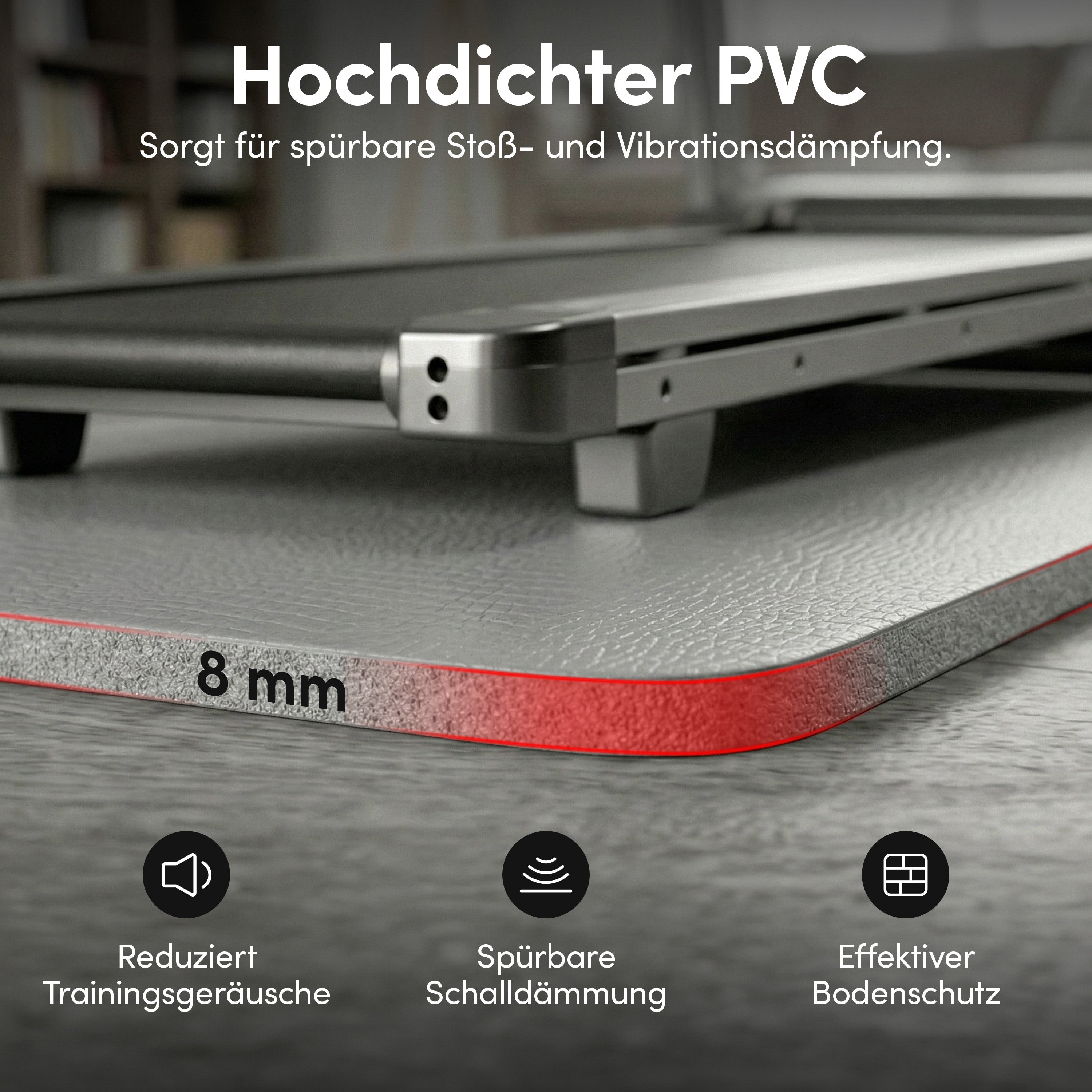 Laufbandmatte - Bodenschutz für Fitnessgeräte und Laufbänder XXL – Grau | B-Ware - - Outlet von NEOLYMP | Fitnessequipment und Sportartikel