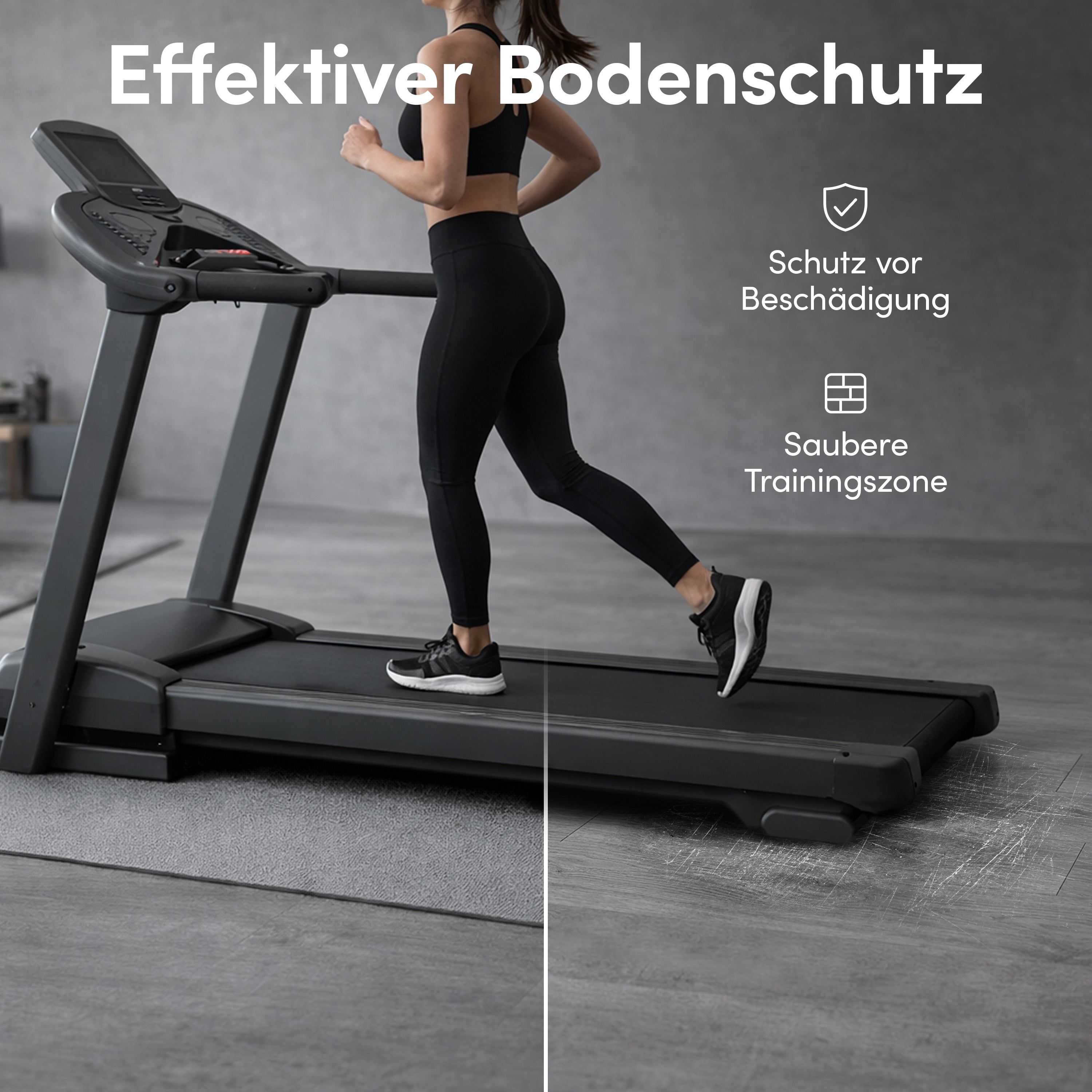 Laufbandmatte - Bodenschutz für Fitnessgeräte und Laufbänder XXL - Grau - Sportmatte von NEOLYMP | Fitnessequipment und Sportartikel