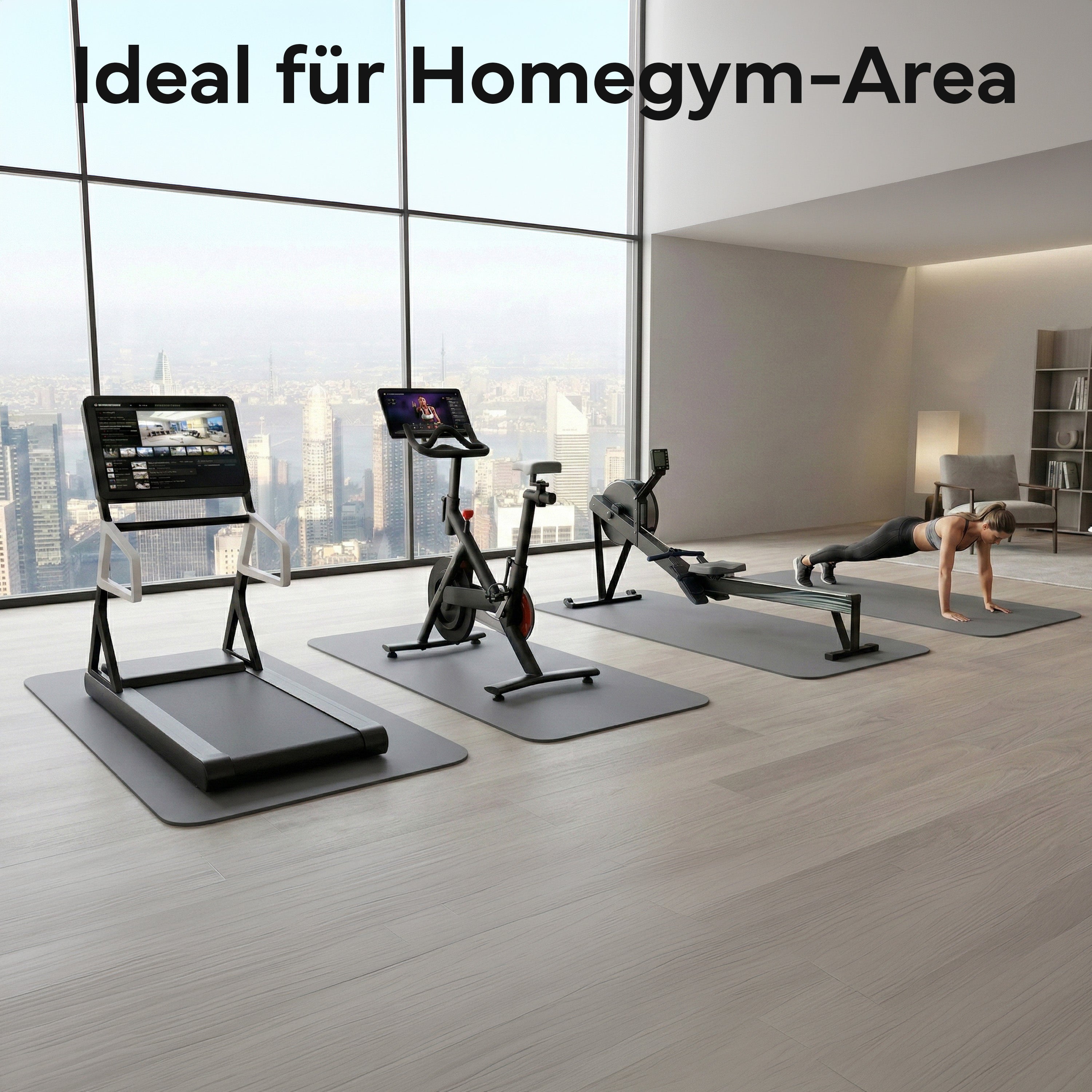Laufbandmatte - Bodenschutz für Fitnessgeräte und Laufbänder XXL – Grau | B-Ware - - Outlet von NEOLYMP | Fitnessequipment und Sportartikel