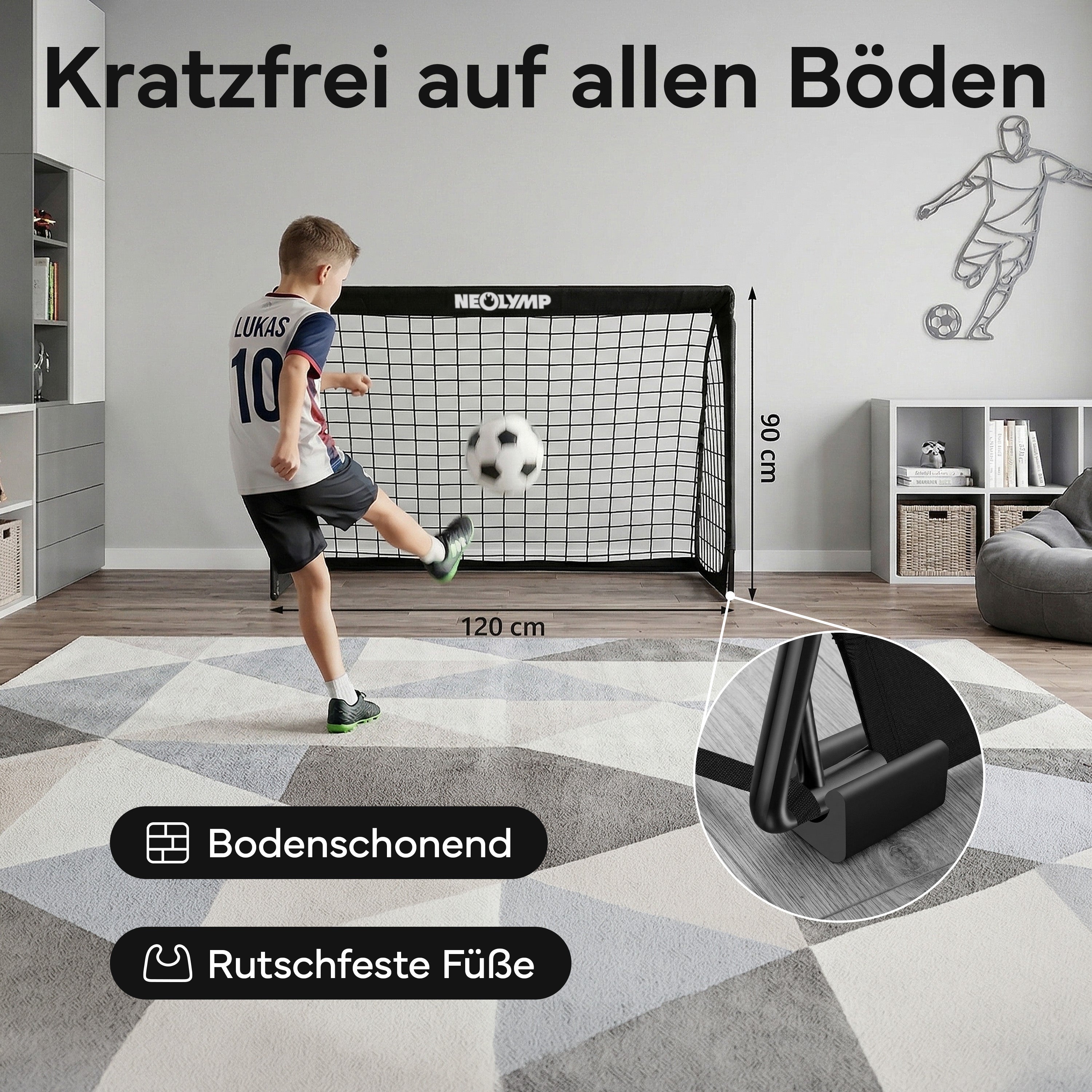 Fußballtore 2er Set in schwarz - mit Fiberglass - B-Ware - - Outlet von NEOLYMP | Fitnessequipment und Sportartikel