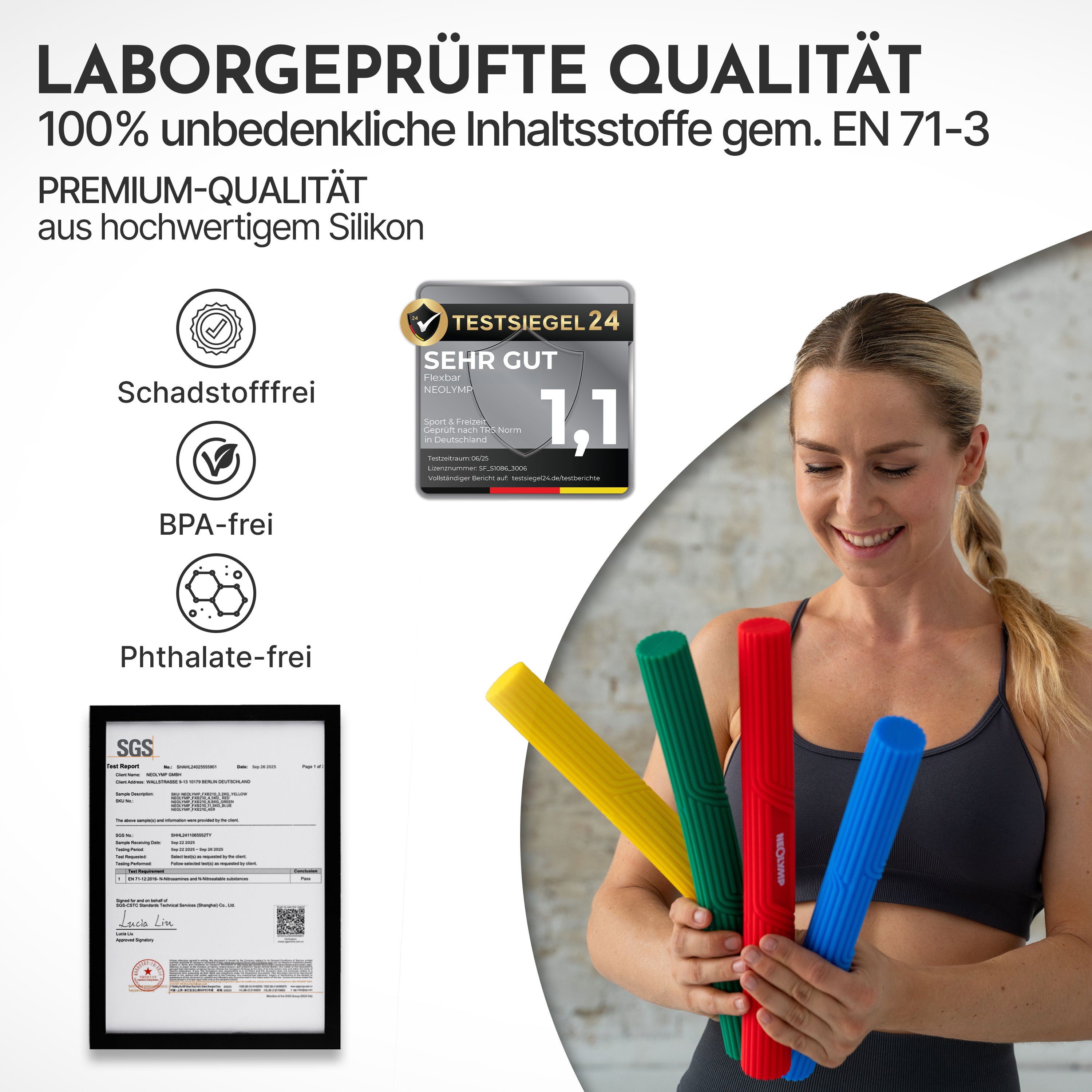 Flexbar Trainingsstab Handkraft-Trainer – 11.3 kg (blau) (B‑Ware) - - Outlet von NEOLYMP | Fitnessequipment und Sportartikel