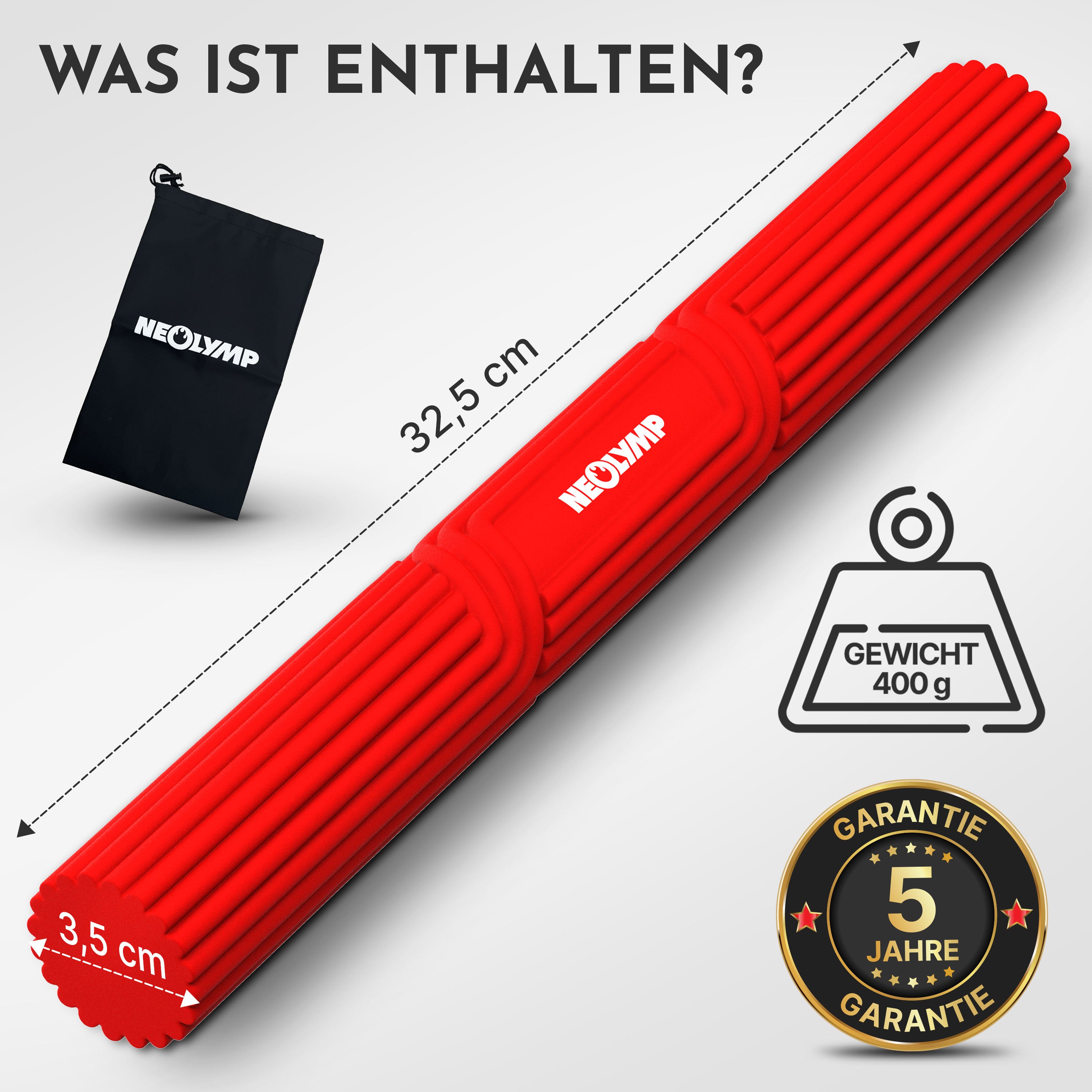 Flexbar Trainingsstab Handkraft-Trainer – 4.5 kg (rot) (B‑Ware) - - Outlet von NEOLYMP | Fitnessequipment und Sportartikel