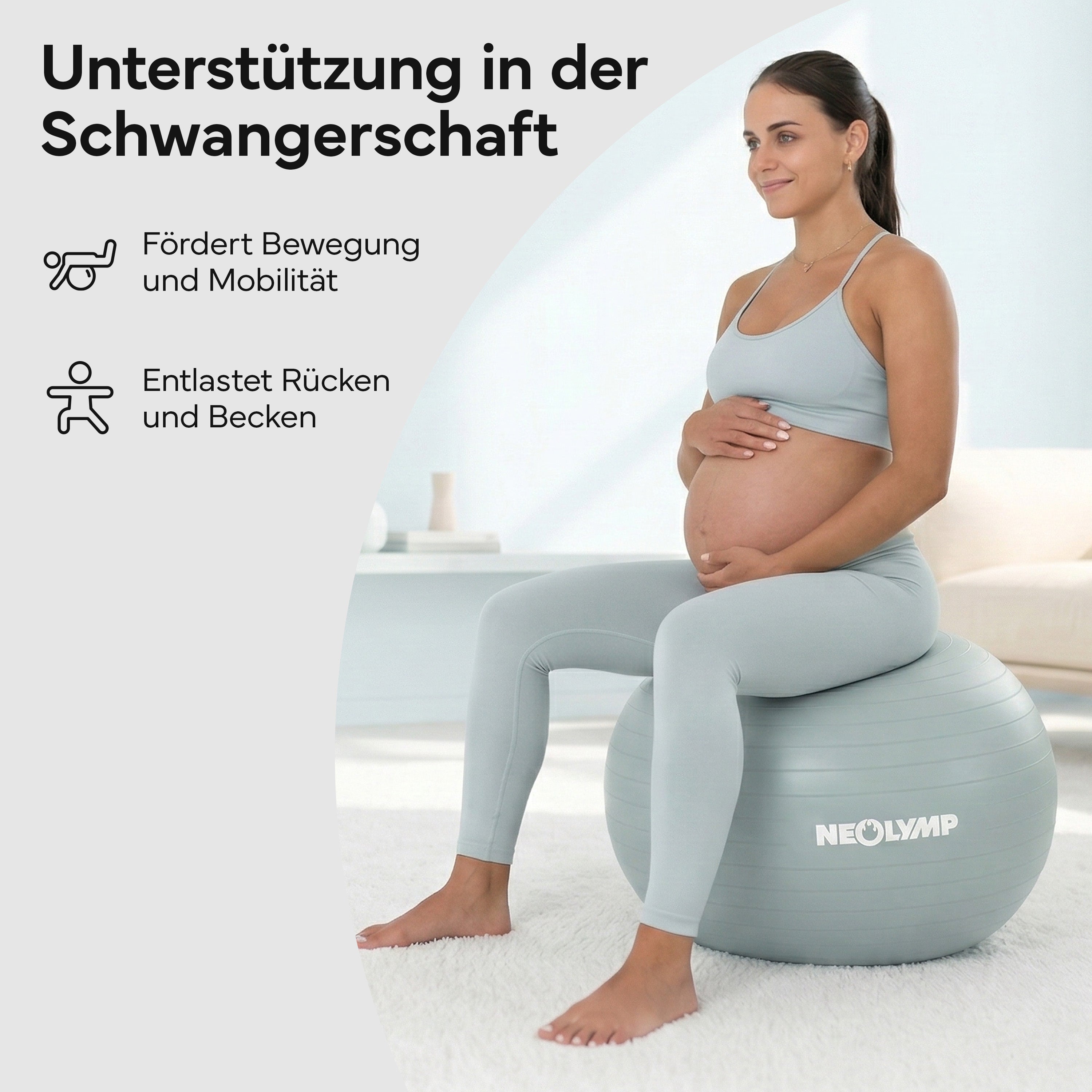 Gymnastikball - für aktives Sitzen, Recovery und Physio – Sky Blue / S (150 cm) | B-Ware - - Outlet von NEOLYMP | Fitnessequipment und Sportartikel
