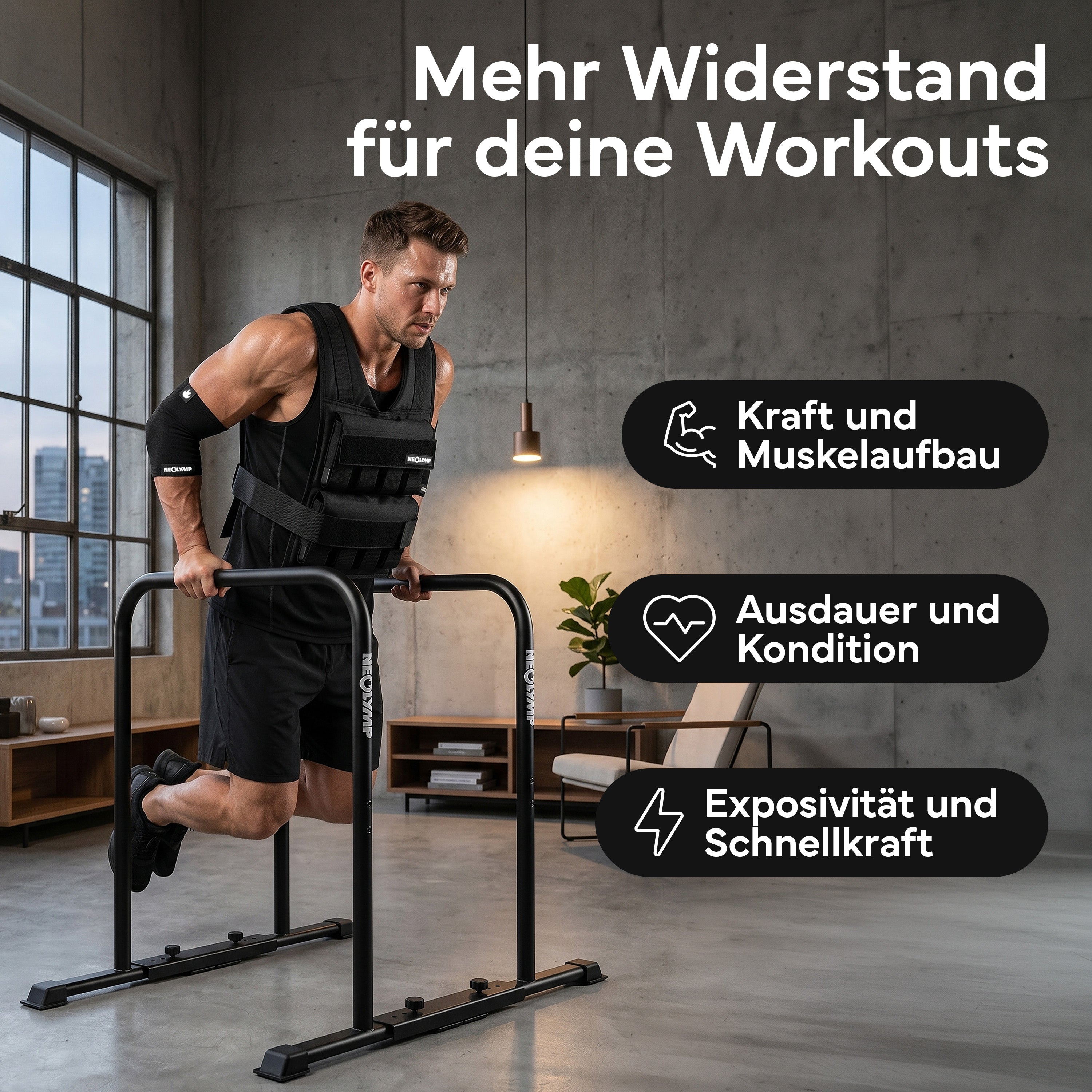 Verstellbare Gewichtsweste bis 20 kg, für Calisthenics | B-Ware - - Outlet von NEOLYMP | Fitnessequipment und Sportartikel