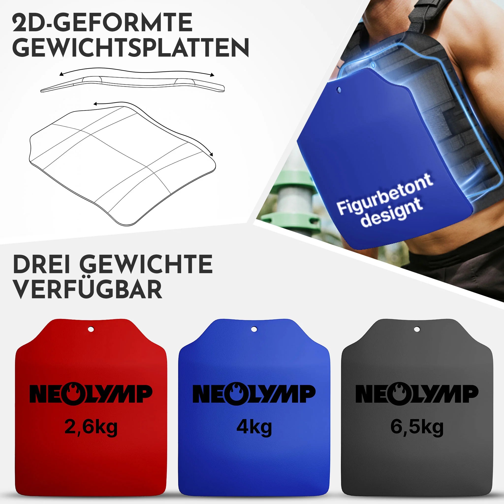 Gewichtsweste mit Zusatzgewicht - Weighted Vest für Calisthenics & HIIT - Gewichtsweste 2,5 kg - Gewichtswesten & -manschetten von NEOLYMP | Fitnessequipment und Sportartikel
