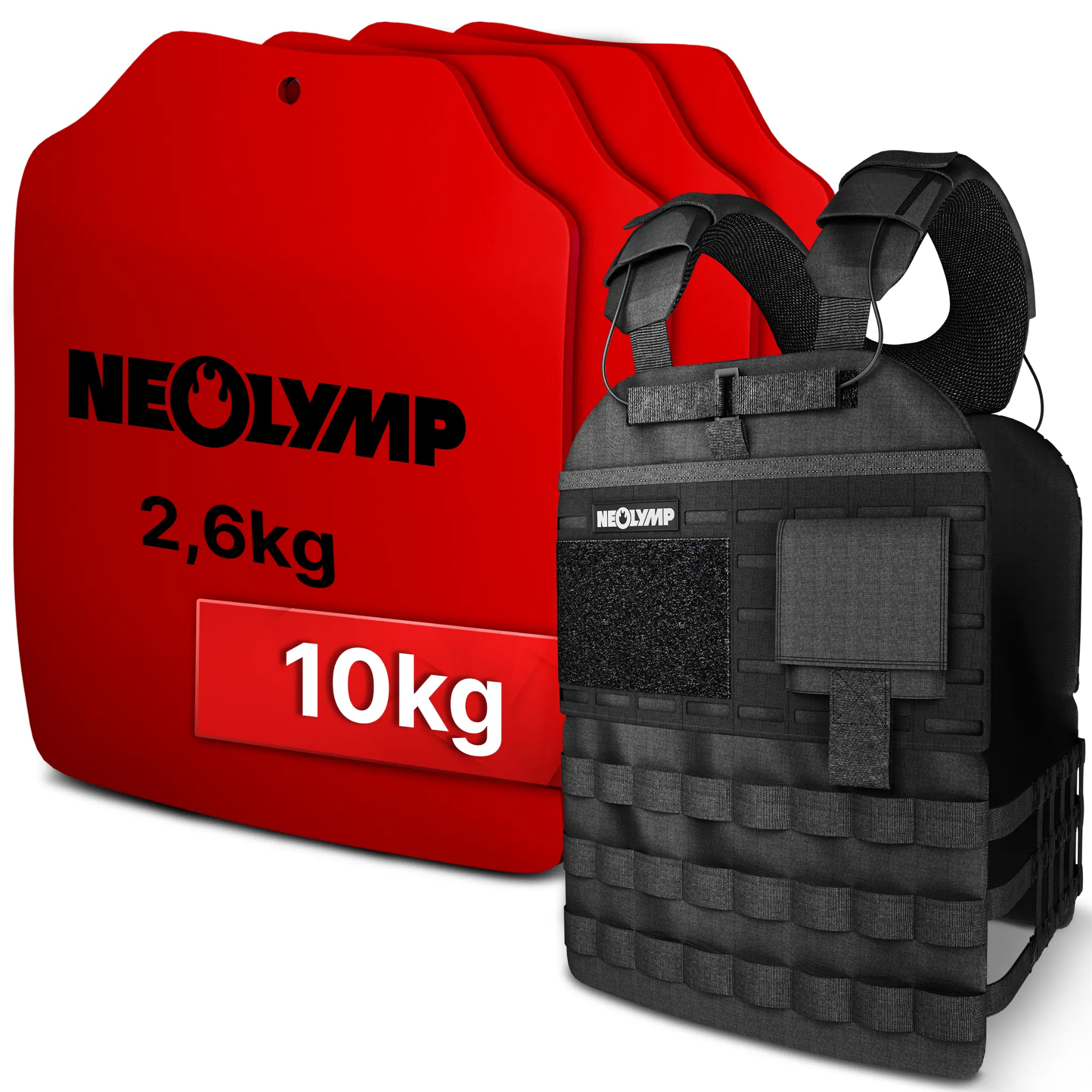 Gewichtsweste mit Zusatzgewicht - Weighted Vest für Calisthenics & HIIT - Gewichtsweste 10 kg Set - Gewichtswesten & -manschetten von NEOLYMP | Fitnessequipment und Sportartikel